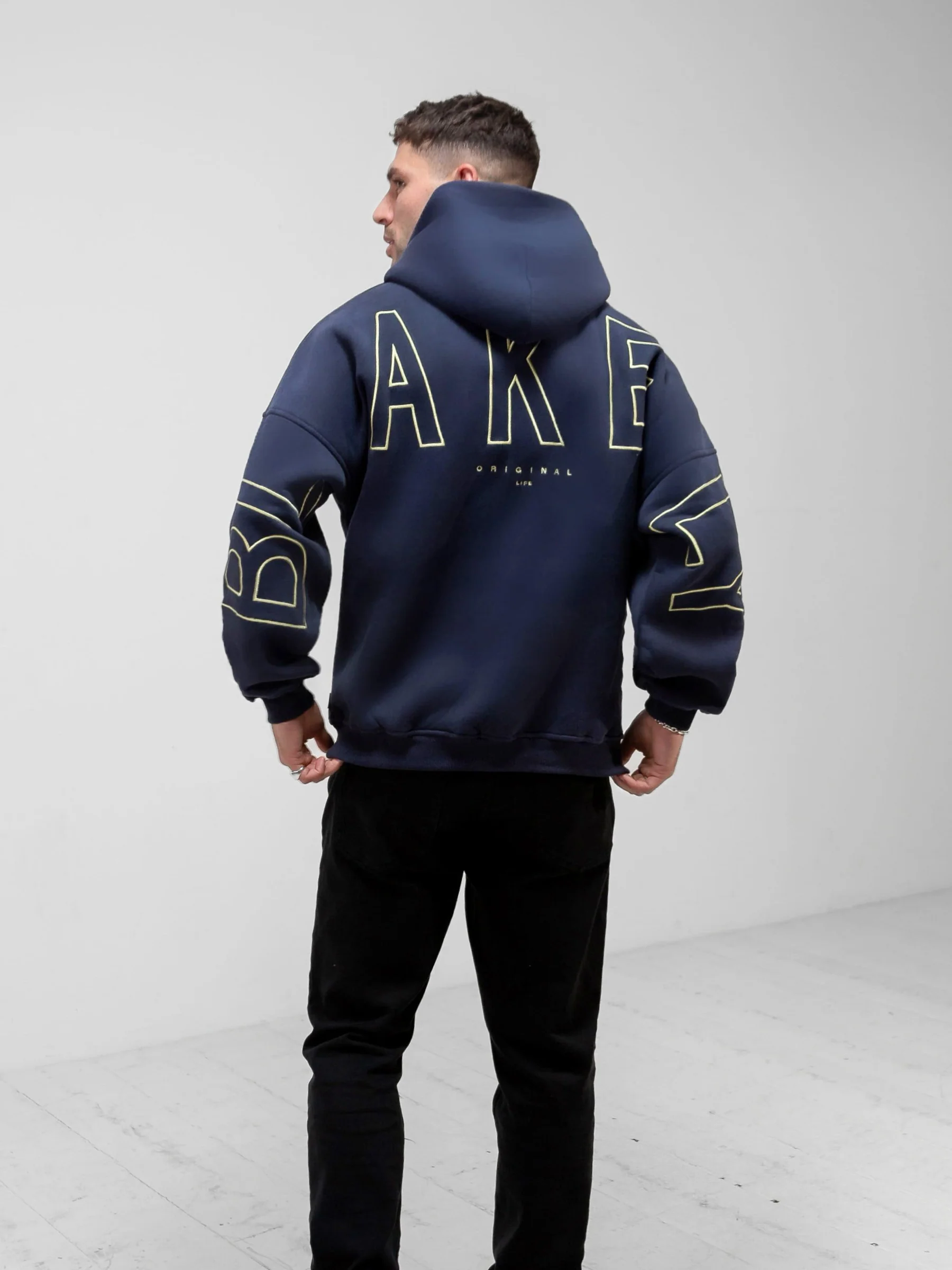 Embroidered Idris Oversized Hoodie - Yellow - Image 5