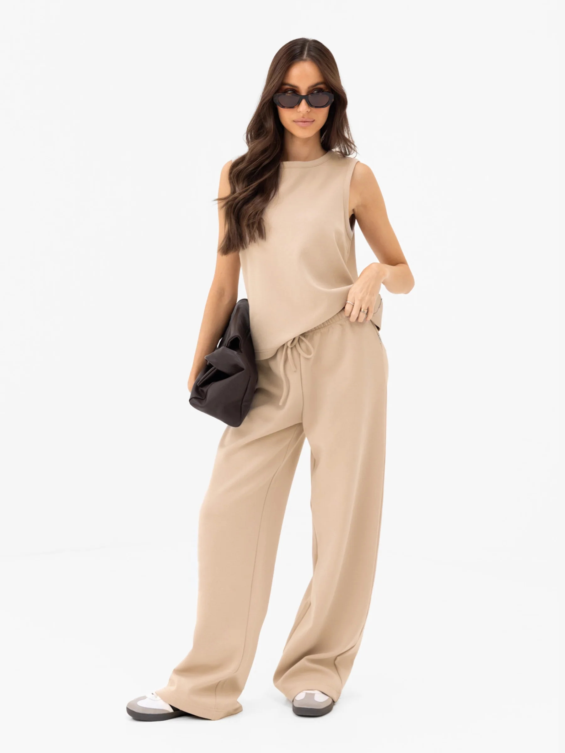 Emmy Wide Leg Trousers - Light Tan - Image 5