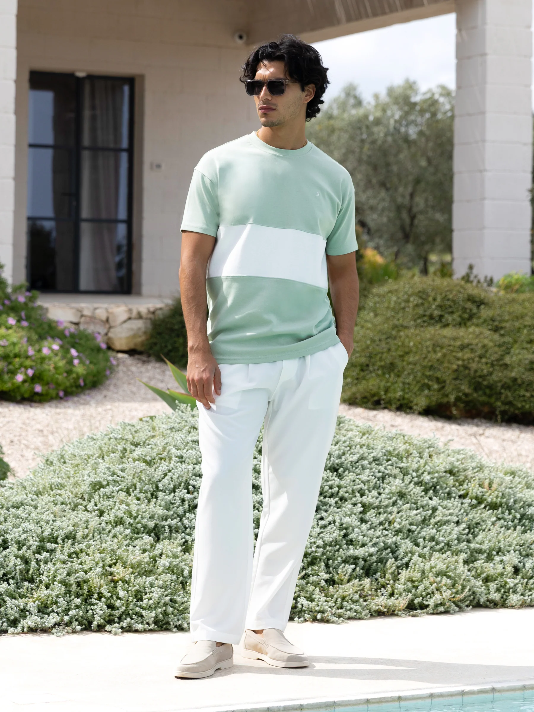 Evan Relaxed T-Shirt - Sage & White - Image 3