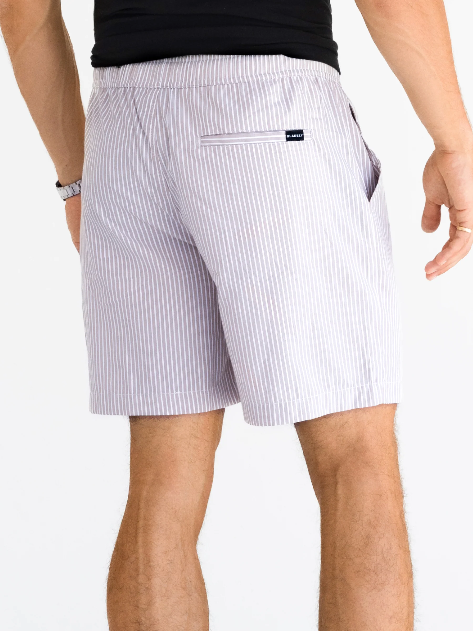 Ezra Relaxed Stripe Shorts - Purple - Image 6
