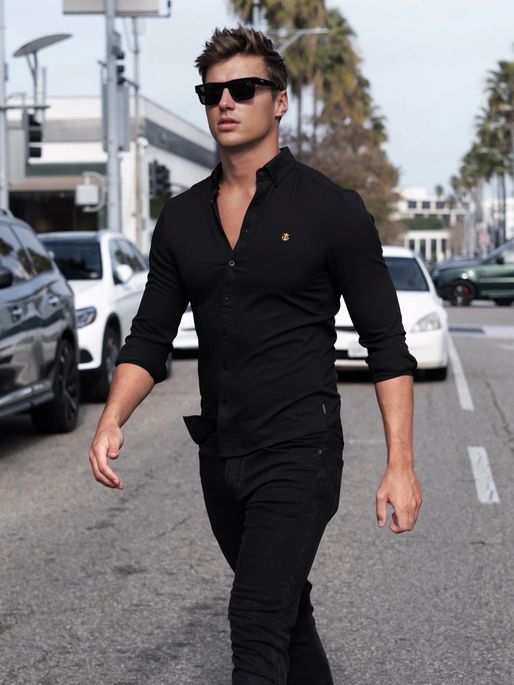 Farringdon Long Sleeve Shirt - Black - Image 6