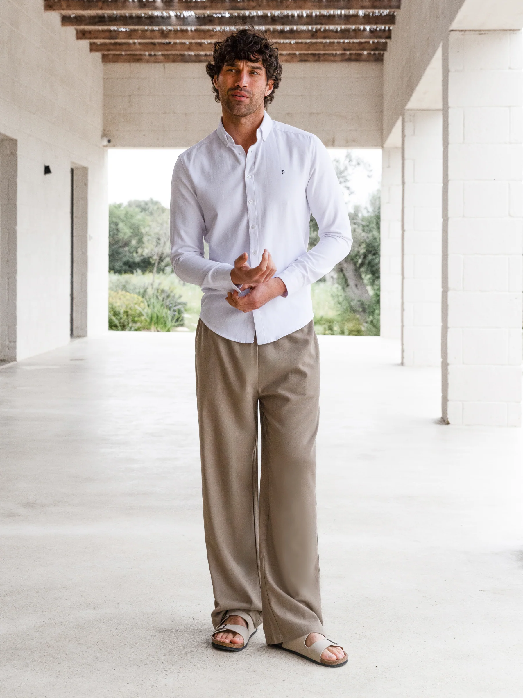 Freddie Relaxed Linen Trousers - Brown - Image 2