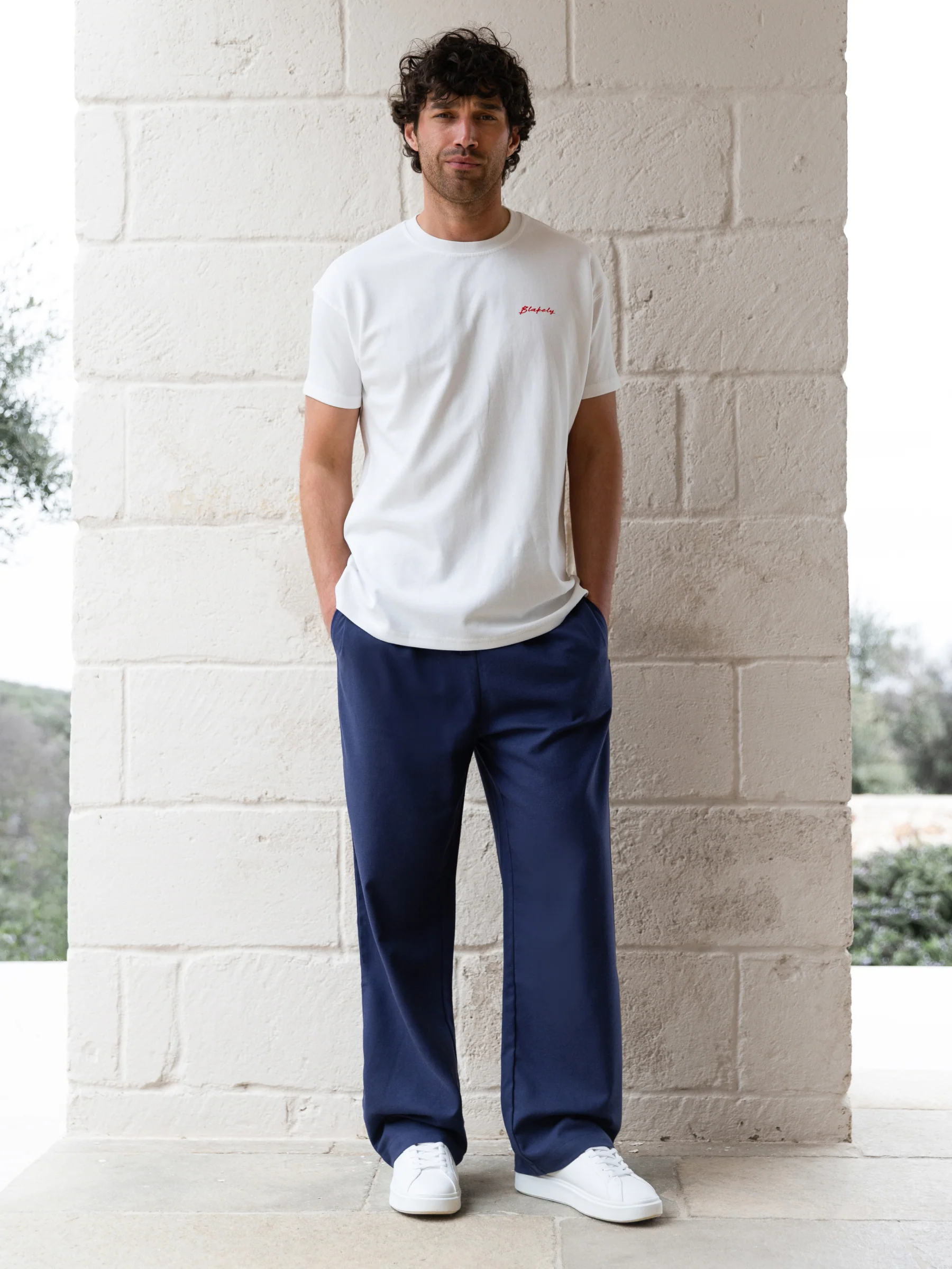 Freddie Relaxed Linen Trousers - Navy - Image 2