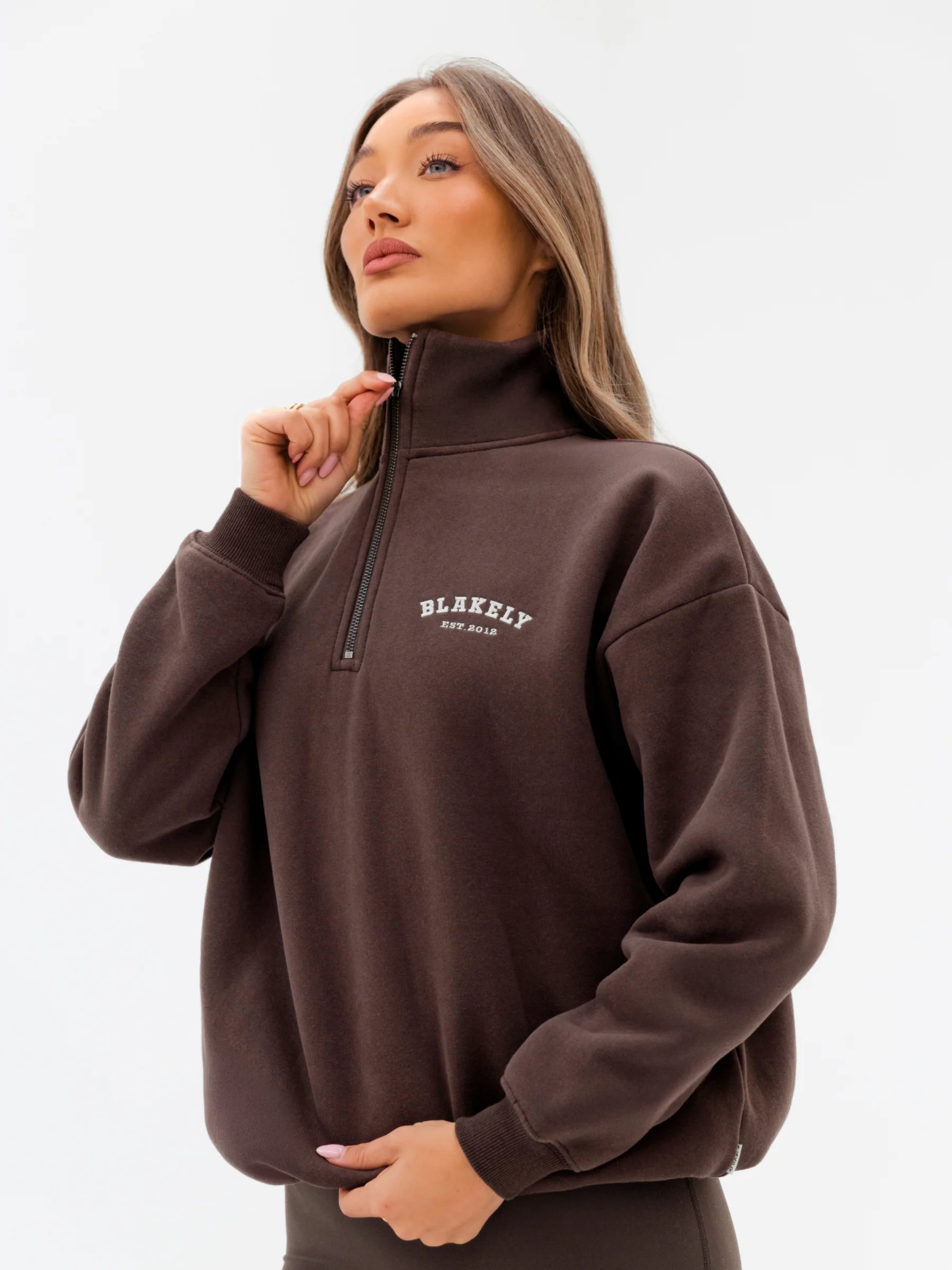 Heritage 1/4 Zip Jumper - Dark Chocolate - Image 4
