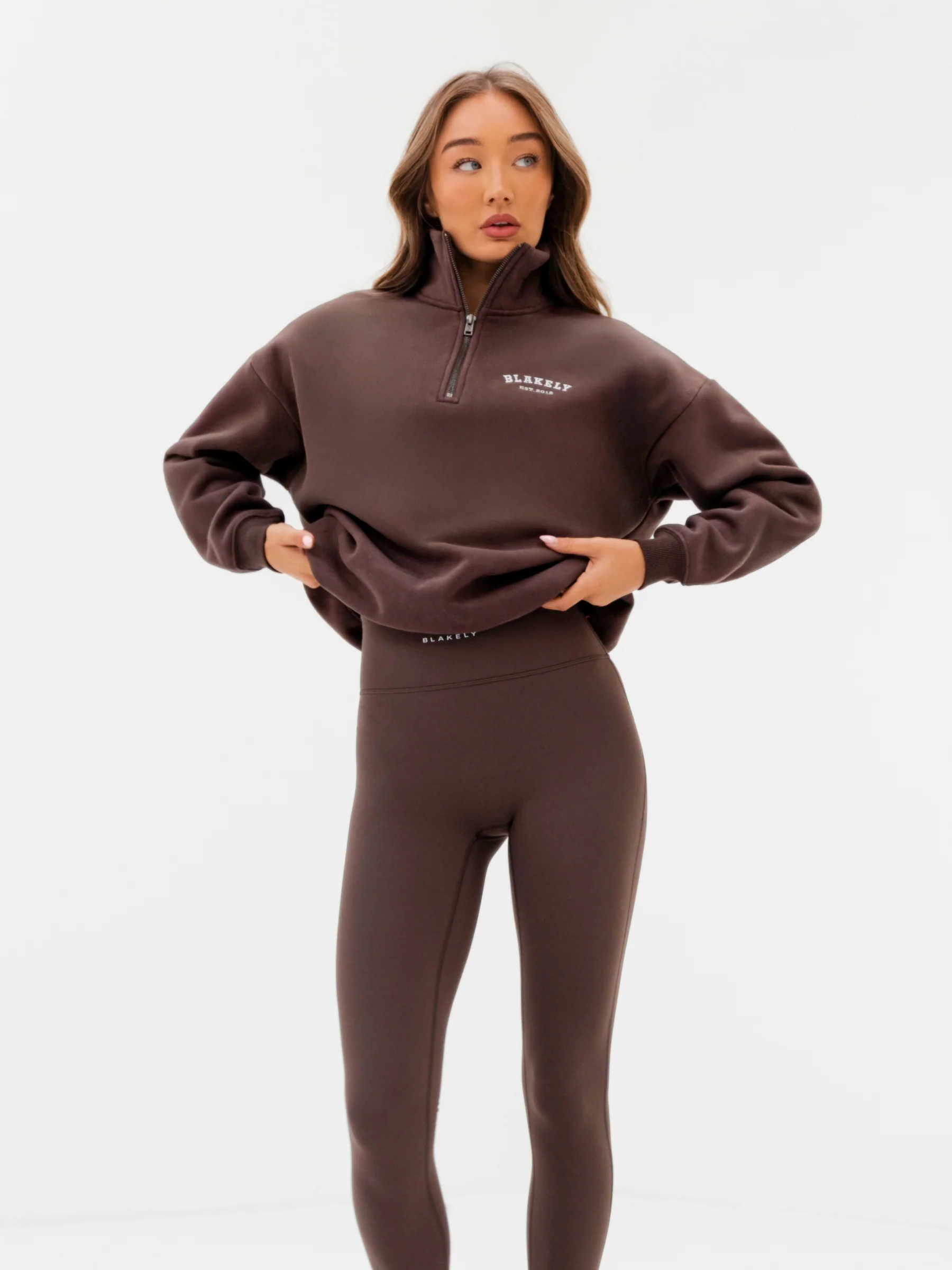 Heritage 1/4 Zip Jumper - Dark Chocolate - Image 5