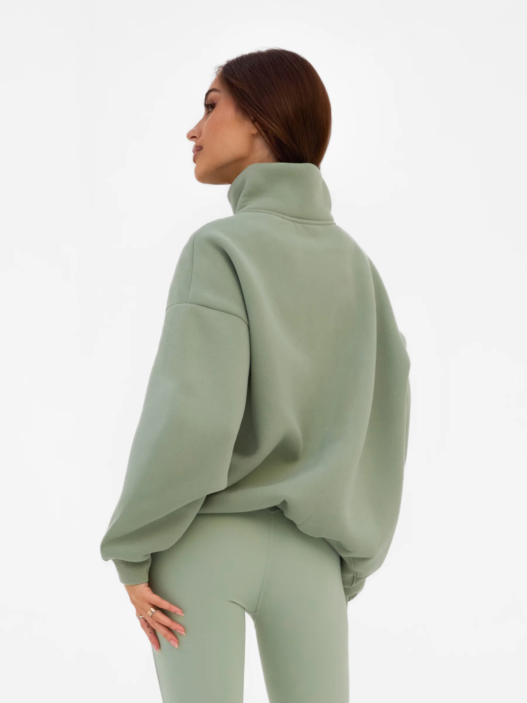 Heritage 1/4 Zip Jumper - Light Green - Image 2