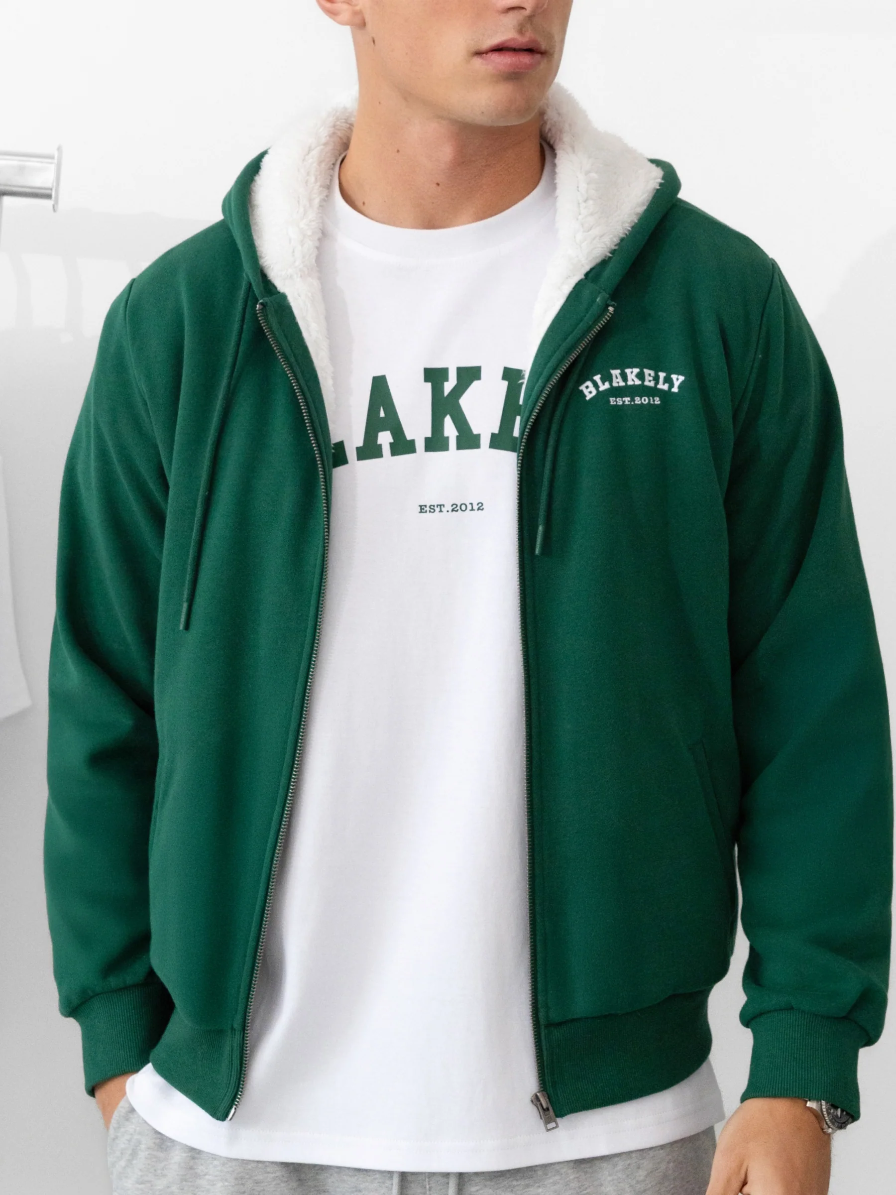 Heritage Zip Up Hoodie - Pine Green - Image 4