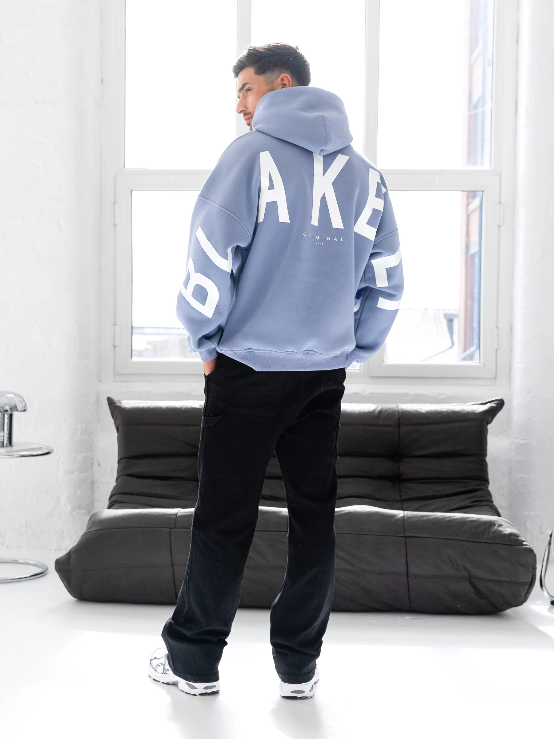 Idris Oversized Hoodie - Cloudy Blue - Image 3