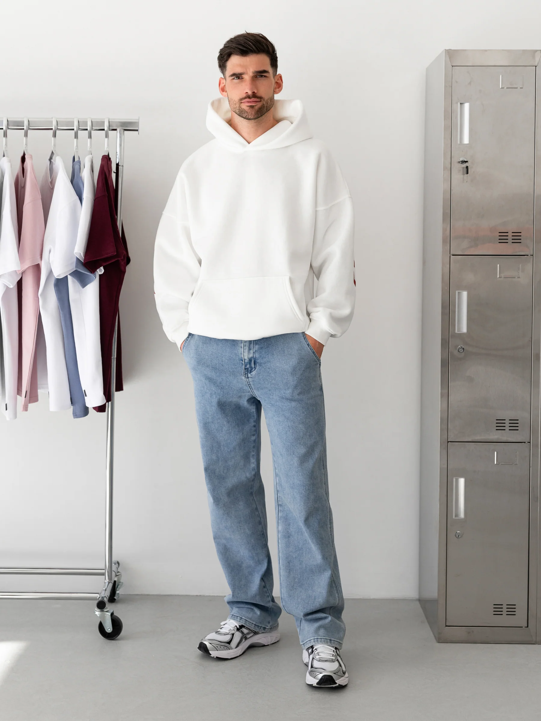 Idris Oversized Hoodie - Flat White - Image 4