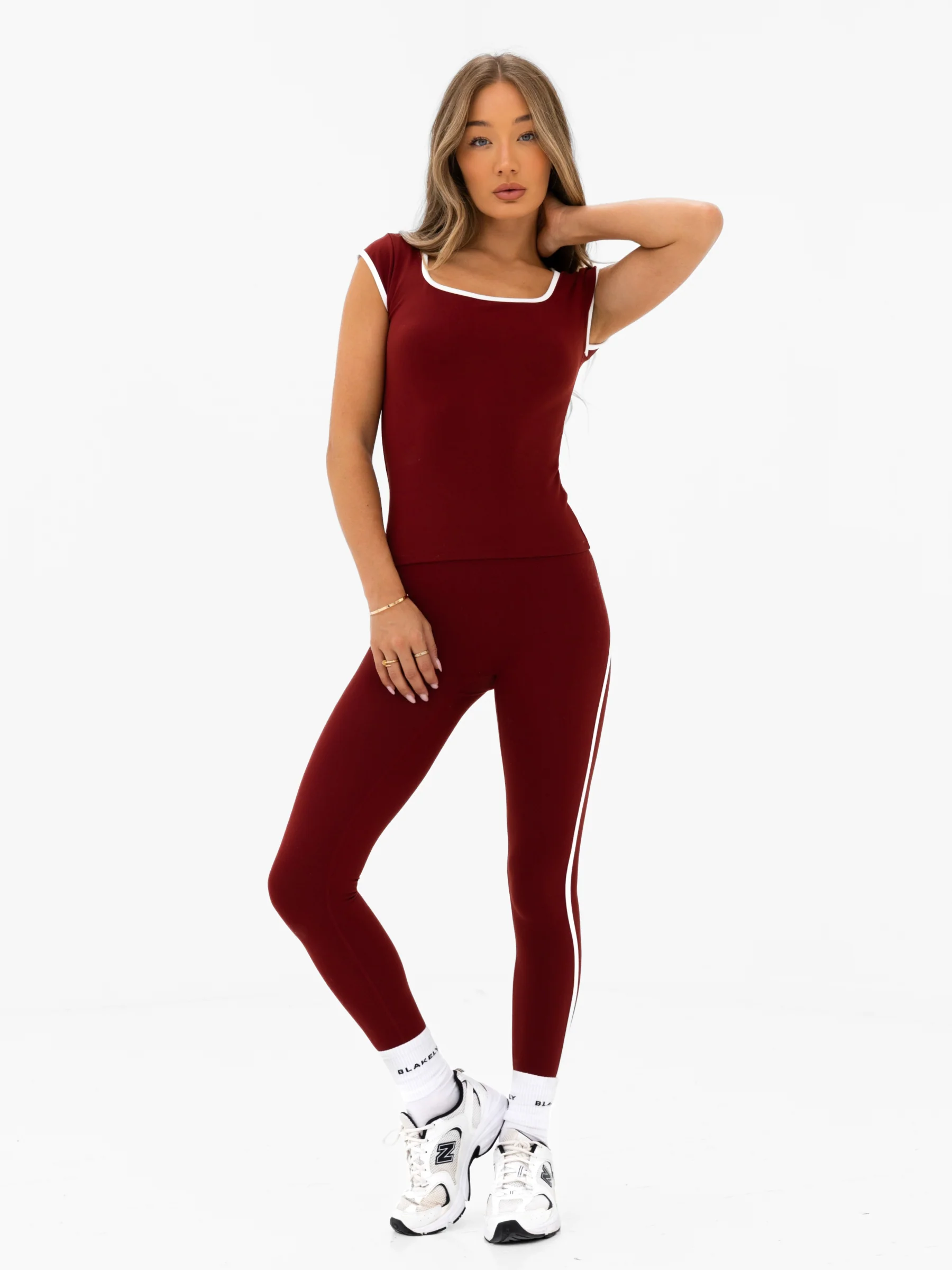 Ines Active Top - Maroon Red - Image 4