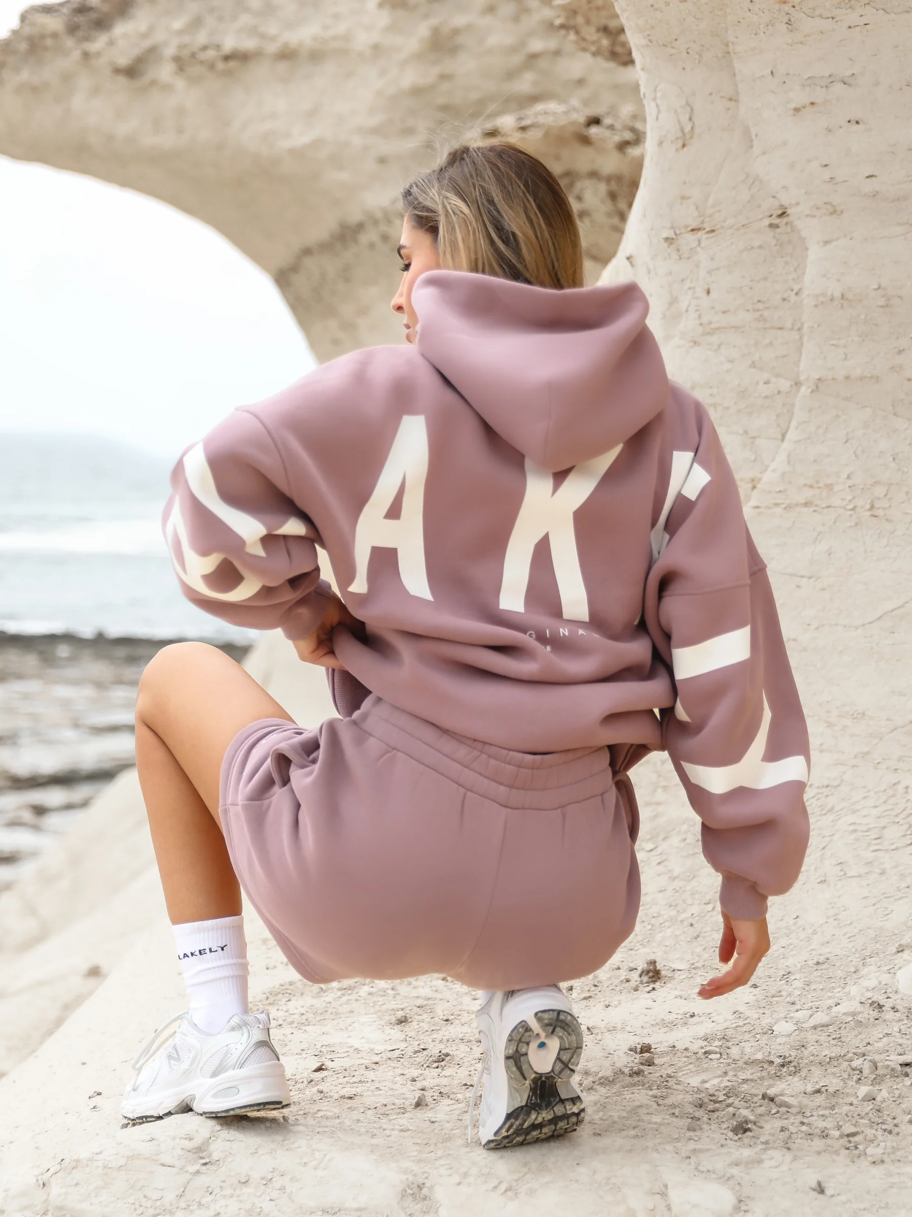 Isabel Hoodie & Jogger Shorts Set - Dusty Pink - Image 2