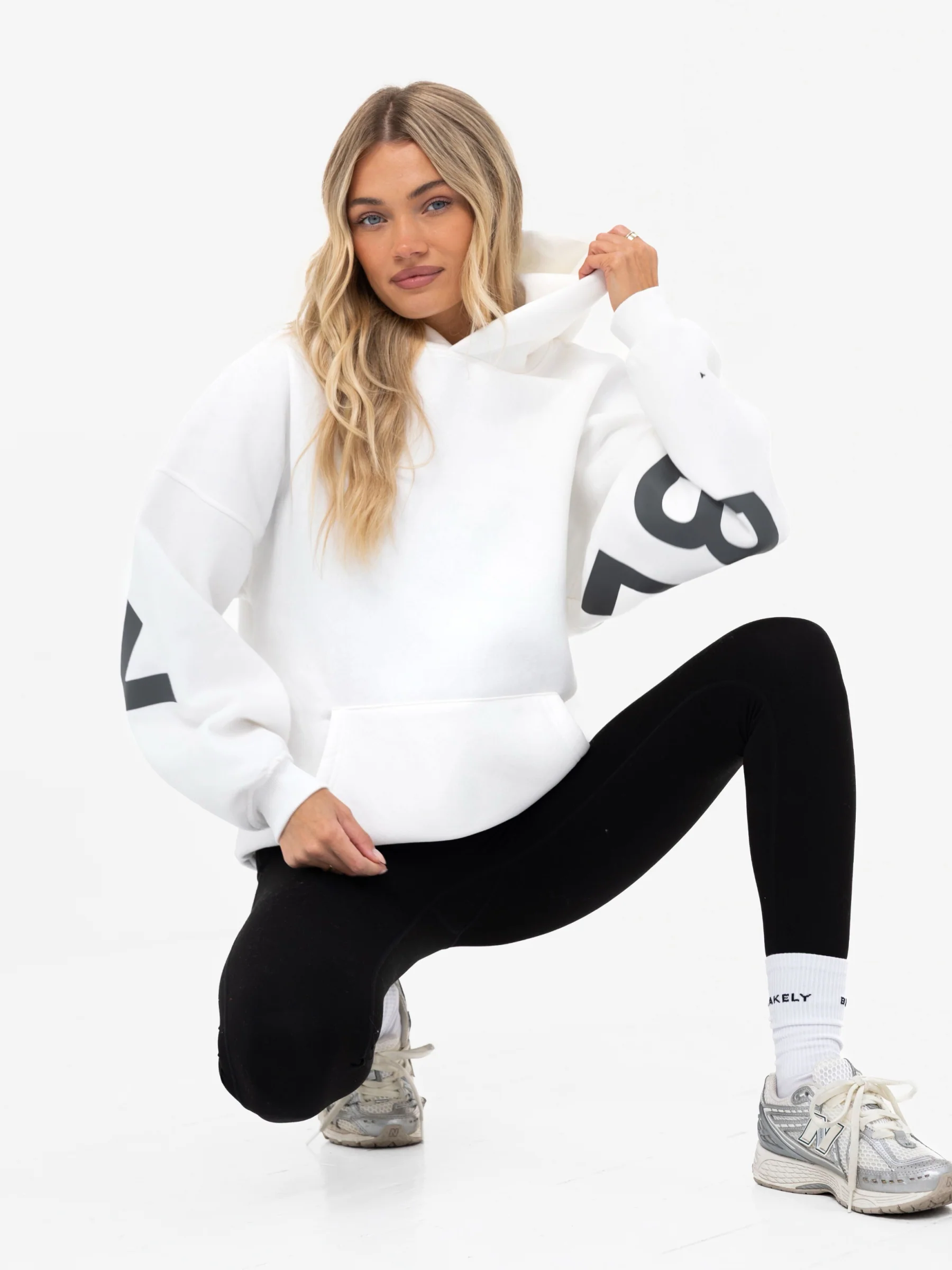 Isabel Oversized Hoodie - Flat White & Graphite - Image 6