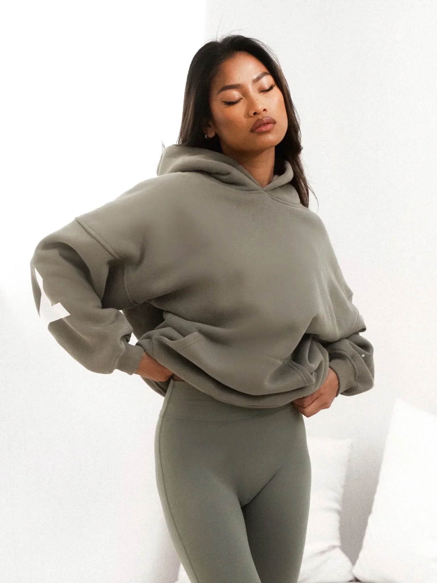 Isabel Oversized Hoodie - Safari Green - Image 6