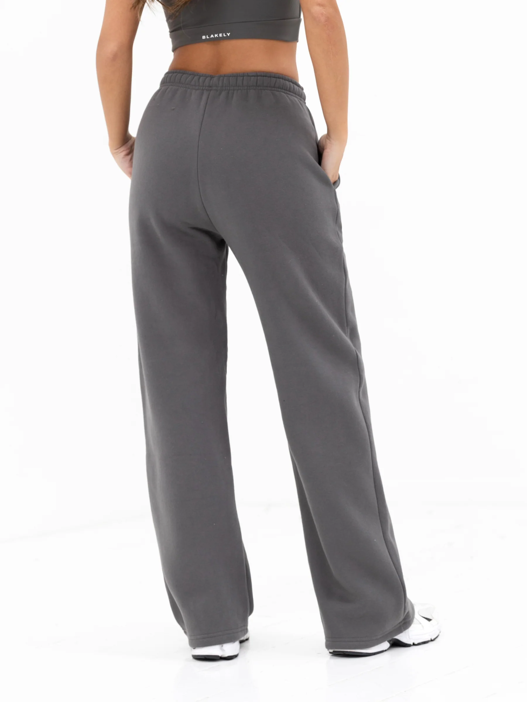 Isabel Wide Leg Sweatpants - Charcoal - Image 2