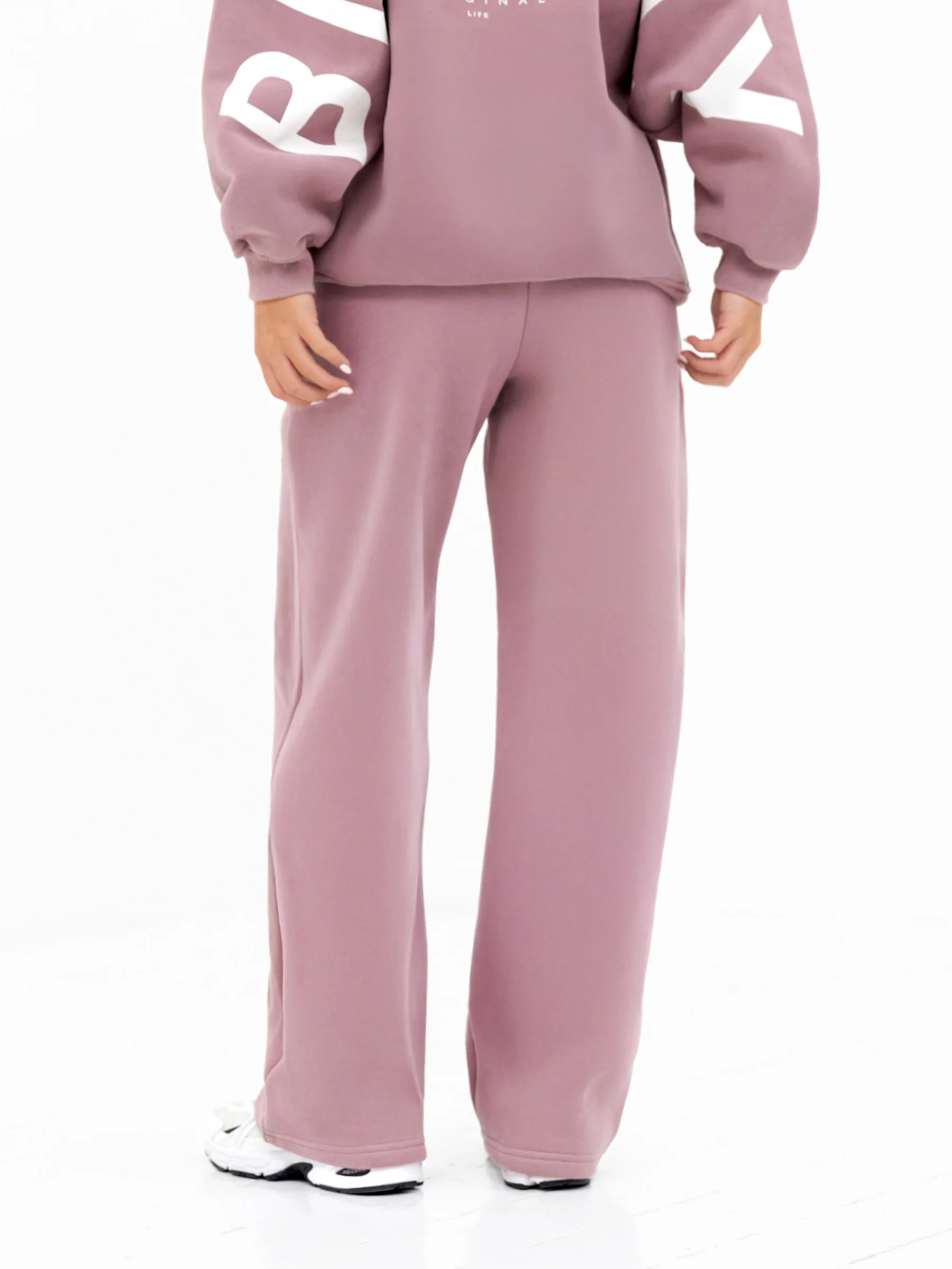 Isabel Wide Leg Sweatpants - Dusty Pink - Image 2