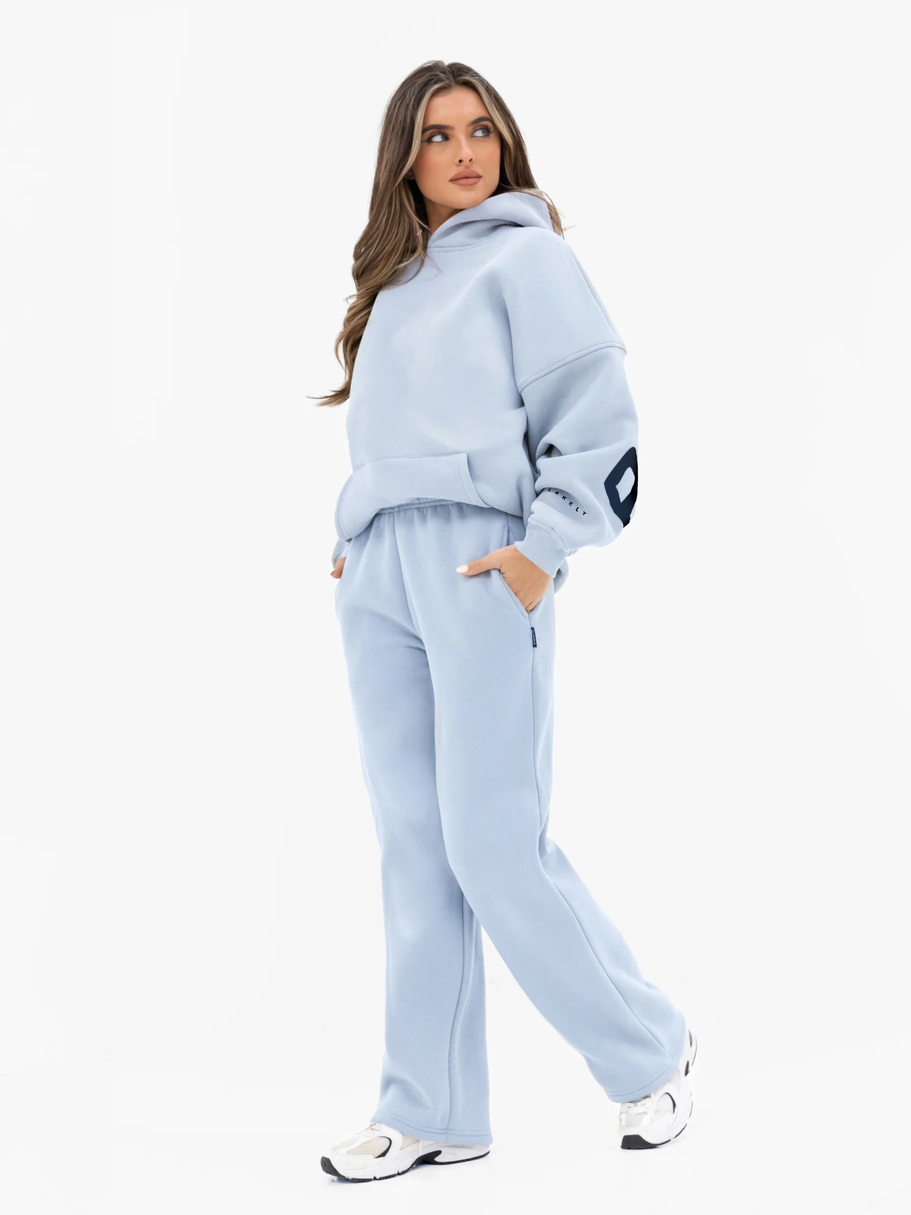 Isabel Wide Leg Sweatpants - Powder Blue - Image 3
