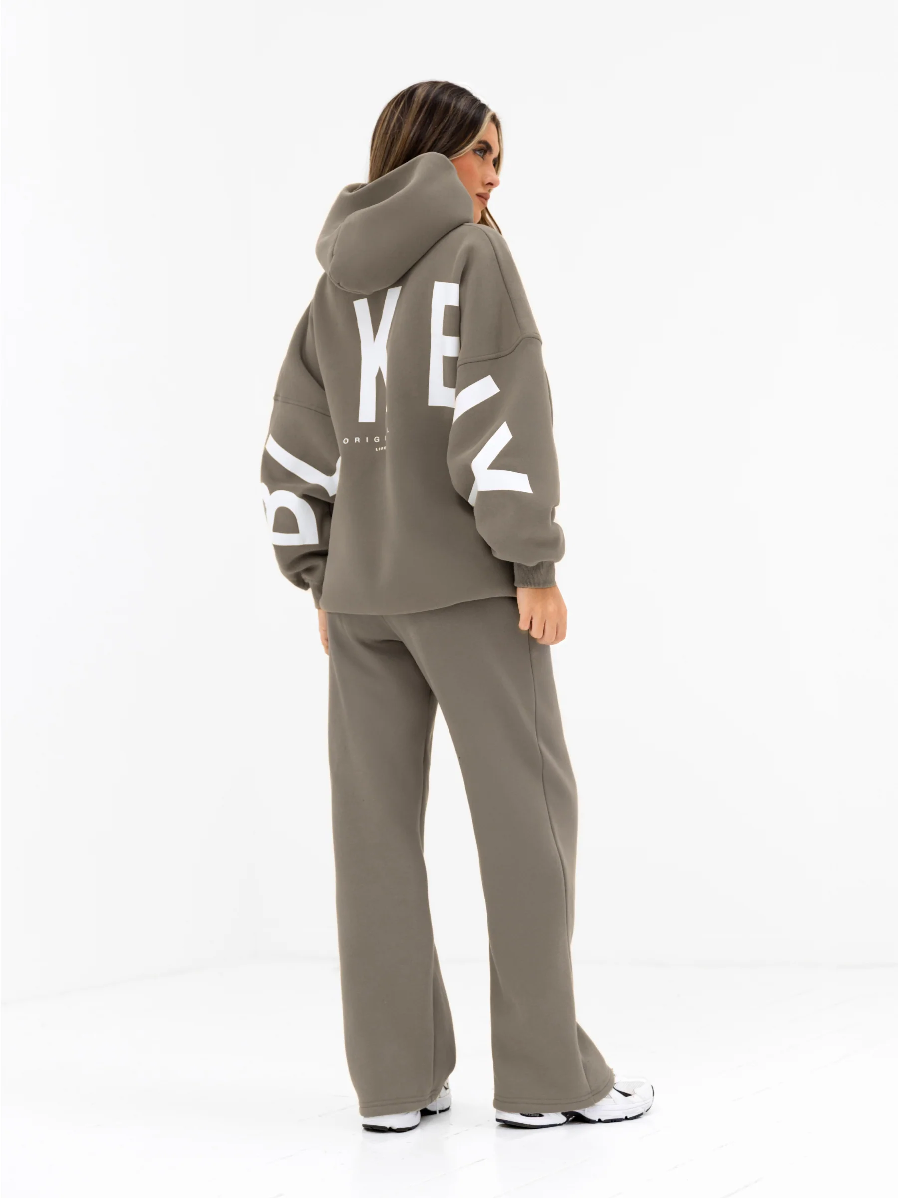 Isabel Wide Leg Sweatpants - Safari Green - Image 3