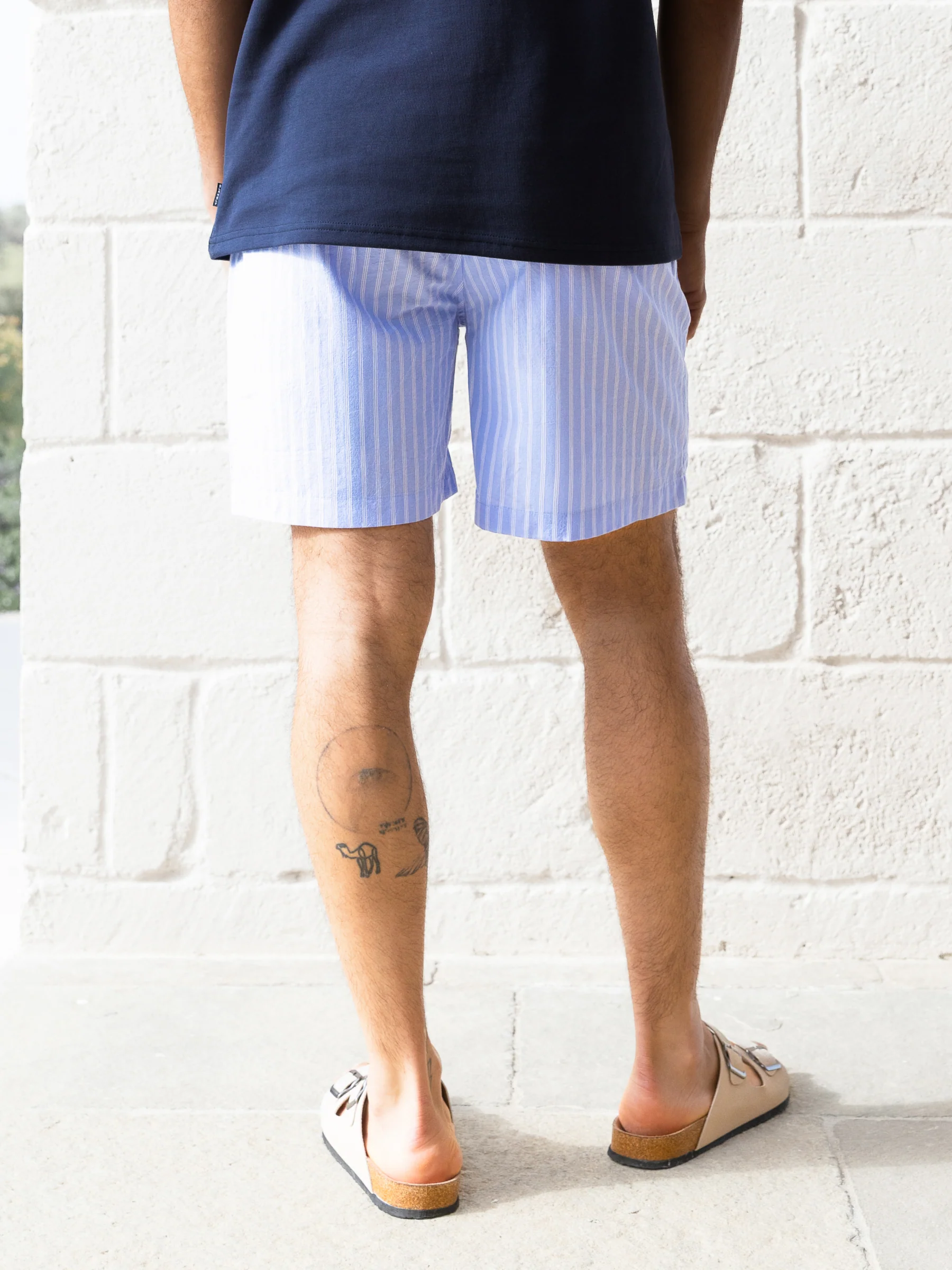 Jonah Relaxed Stripe Shorts - Blue - Image 6