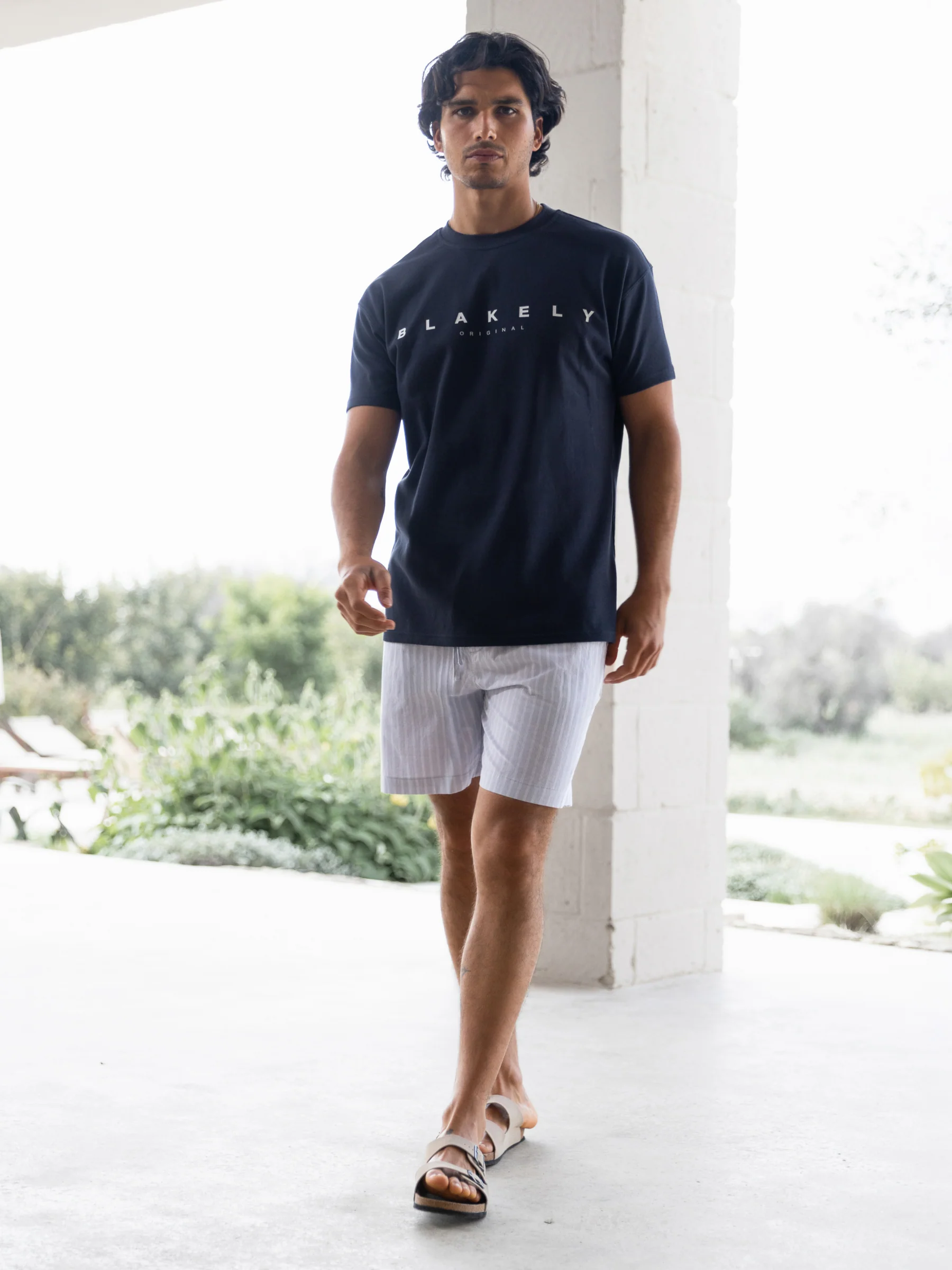 Jonah Relaxed Stripe Shorts - Grey - Image 3
