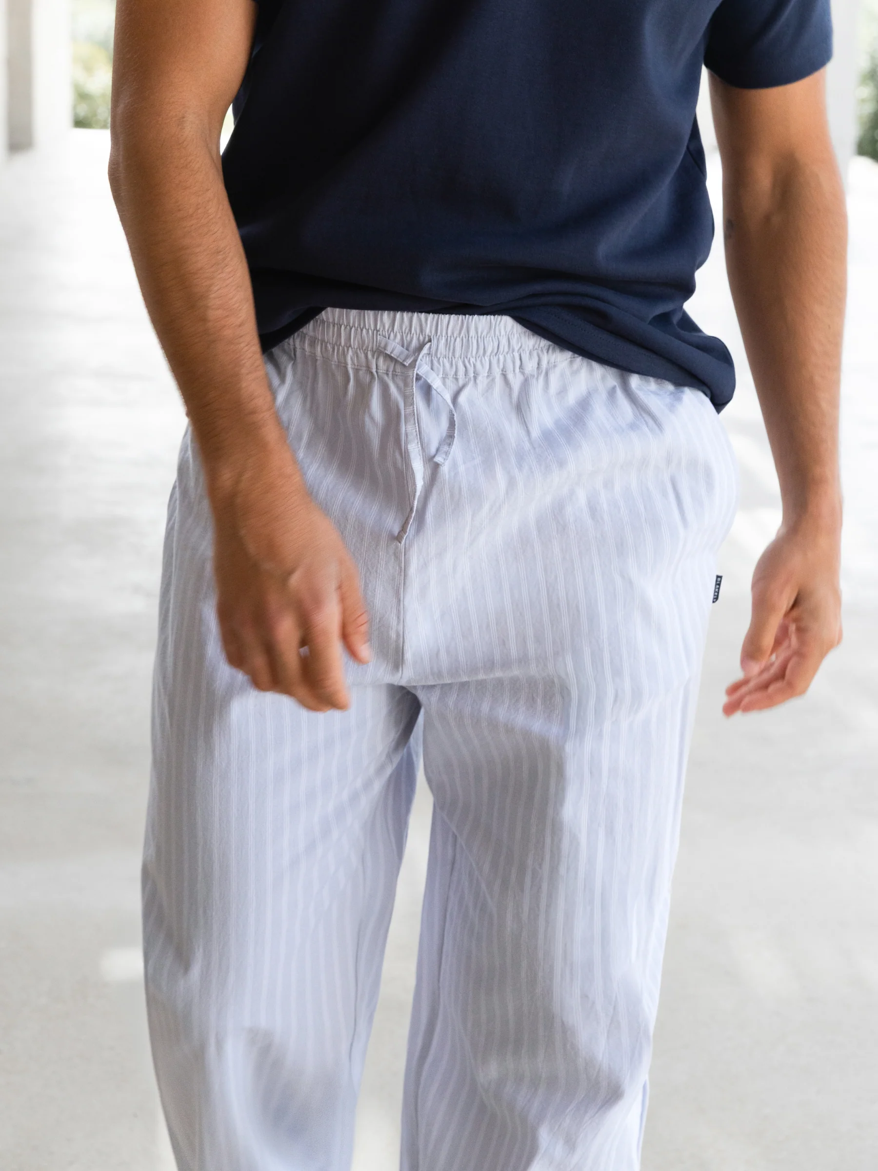 Jonah Relaxed Stripe Trousers - Grey - Image 6