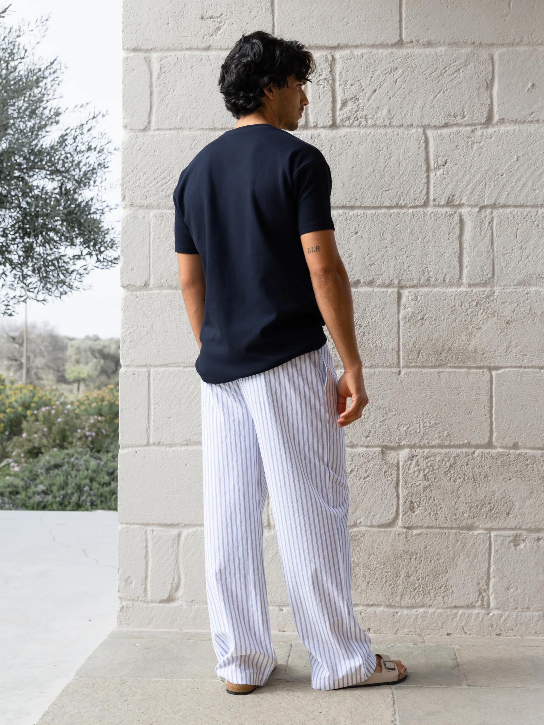 Jonah Relaxed Stripe Trousers - White - Image 4