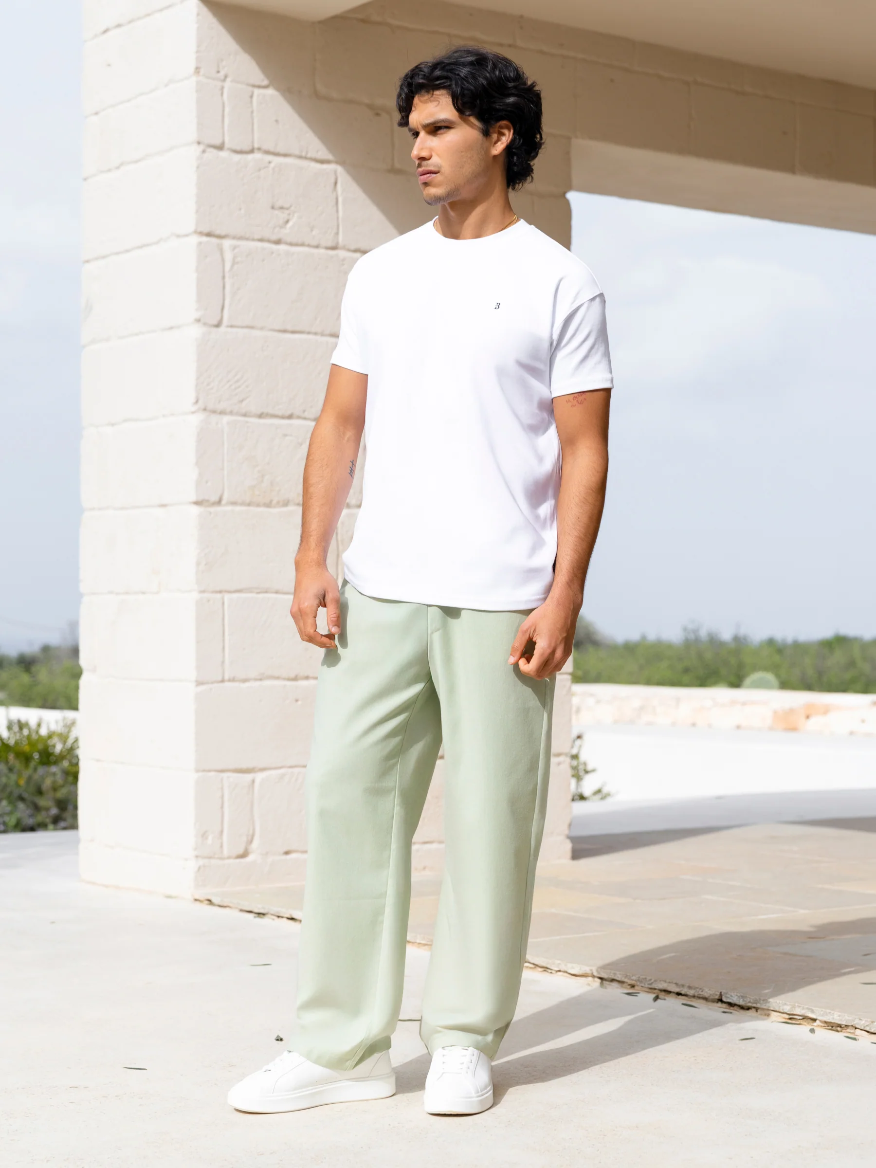Jude Relaxed Linen Trousers - Sage Green - Image 5