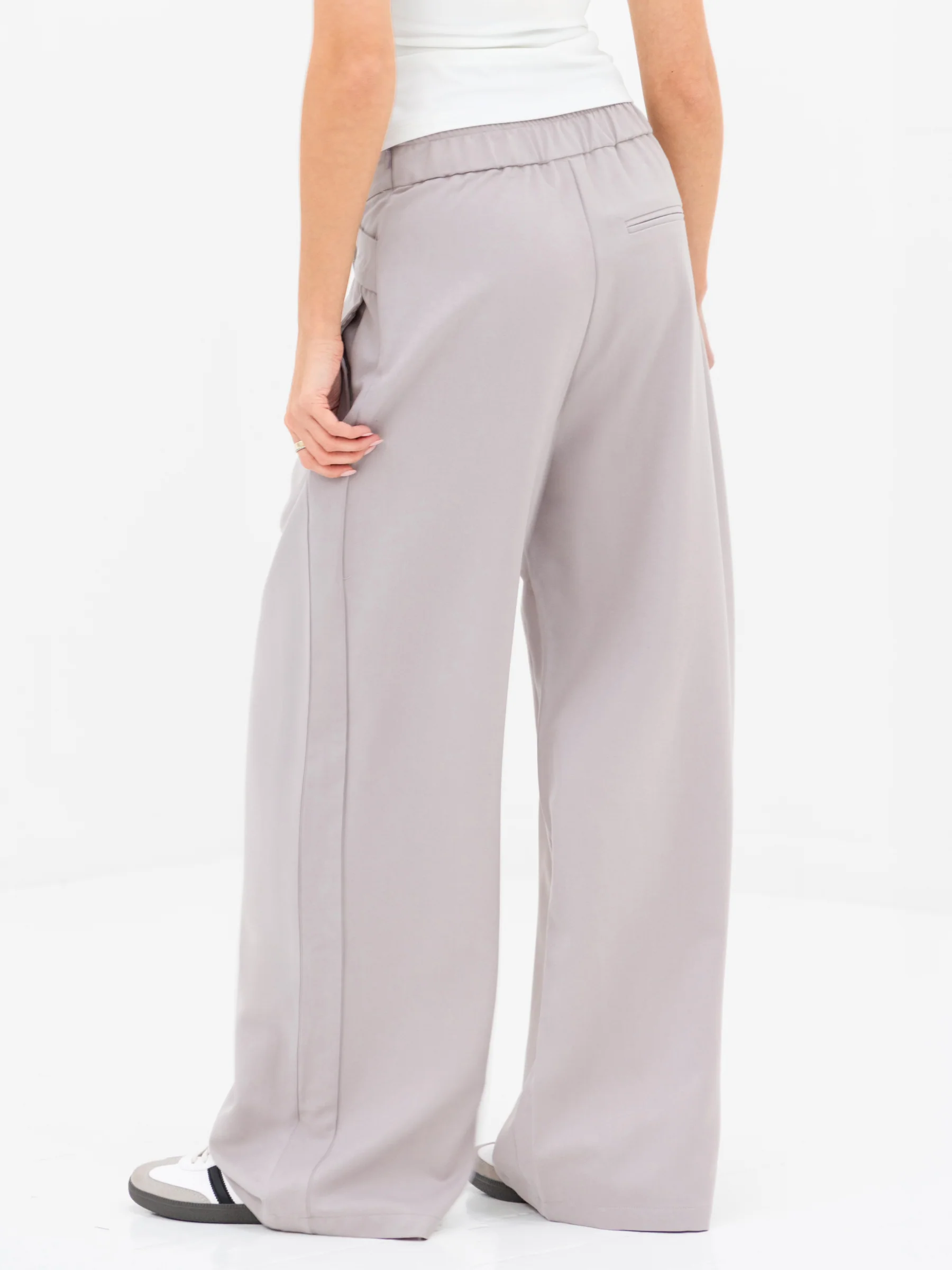 Kady Cross Over Trousers - Pebble - Image 2