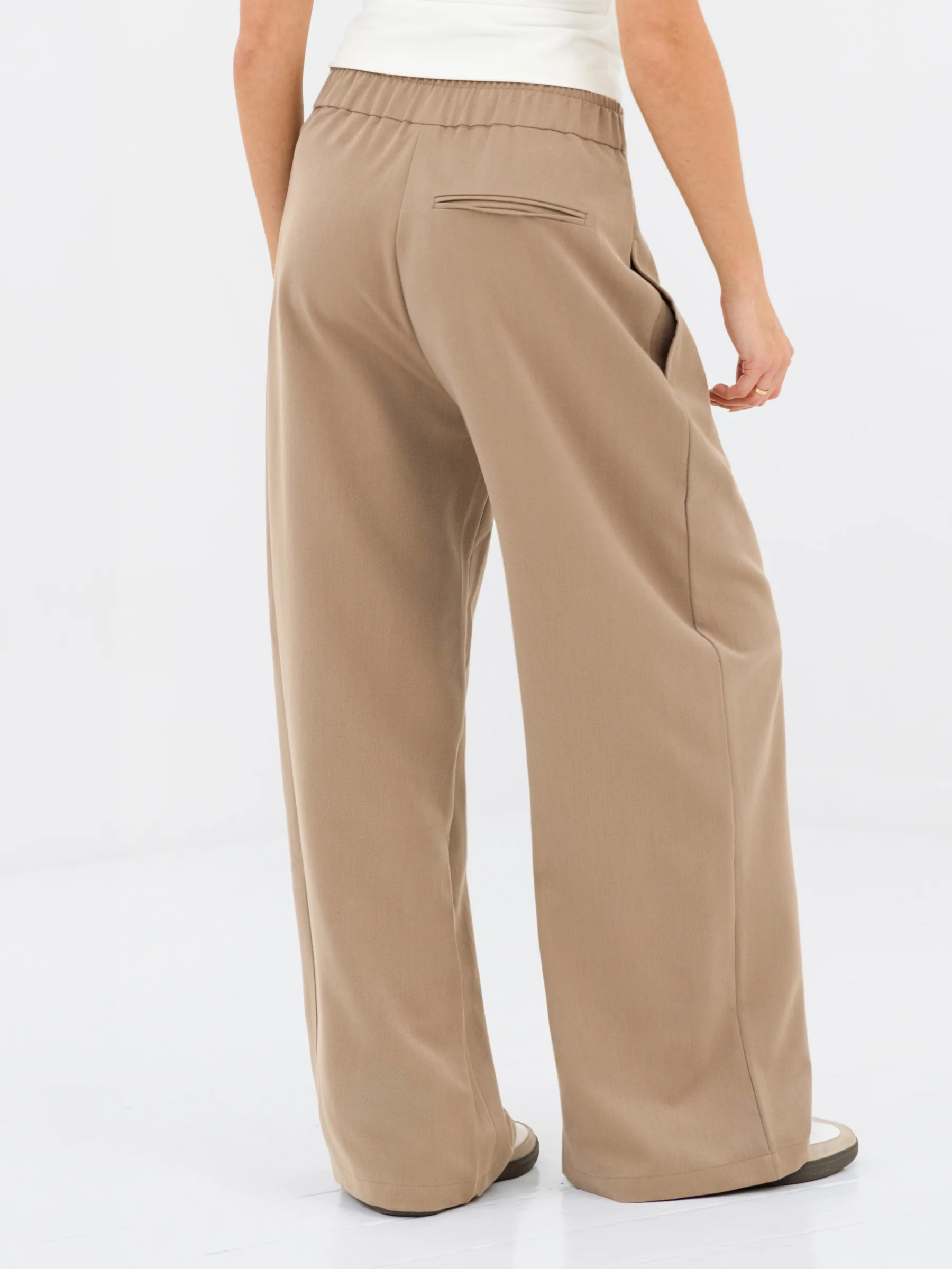Kady Cross Over Trousers - Tan - Image 2