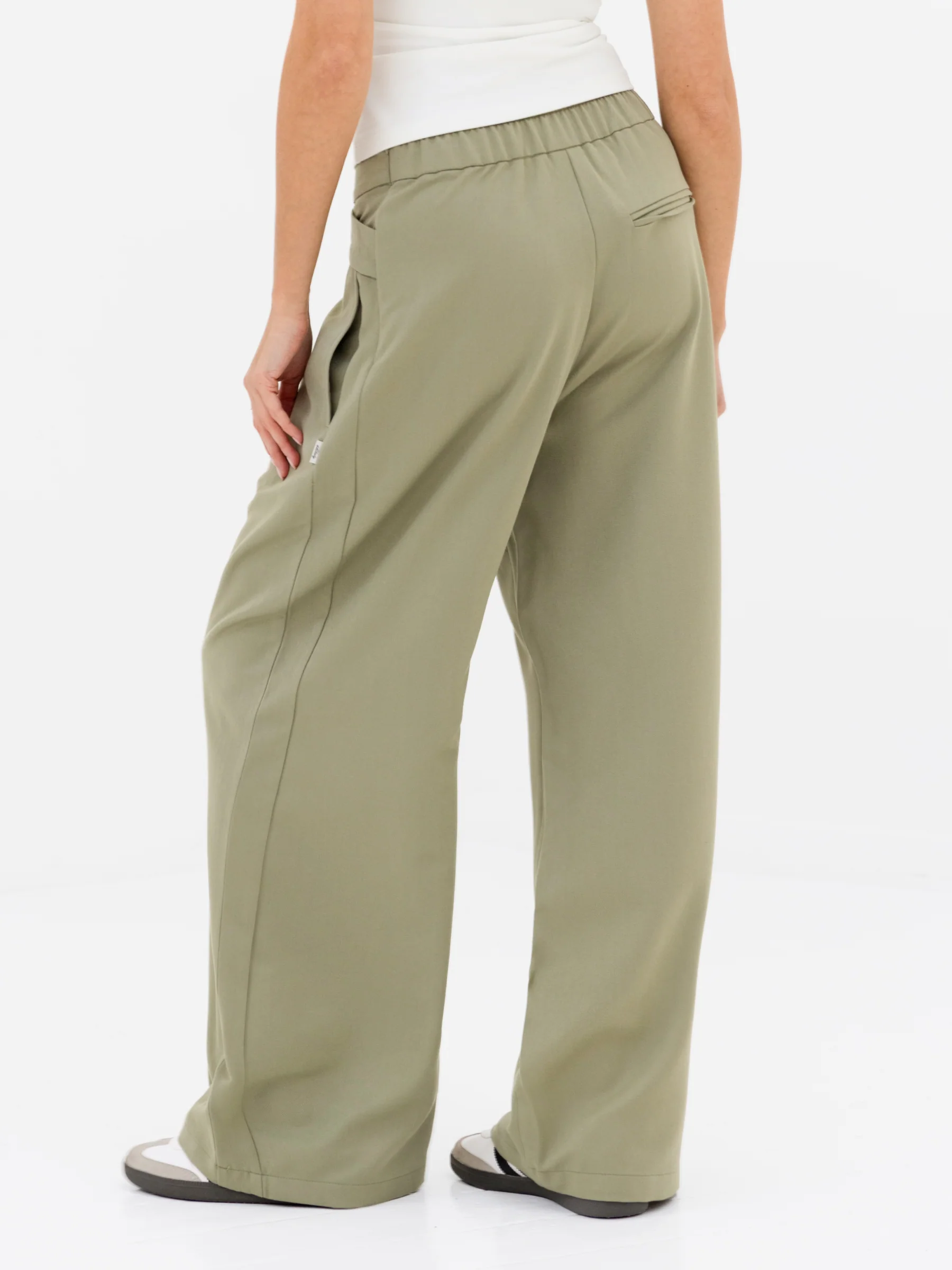 Kady Cross Over Trousers - Warm Olive - Image 2