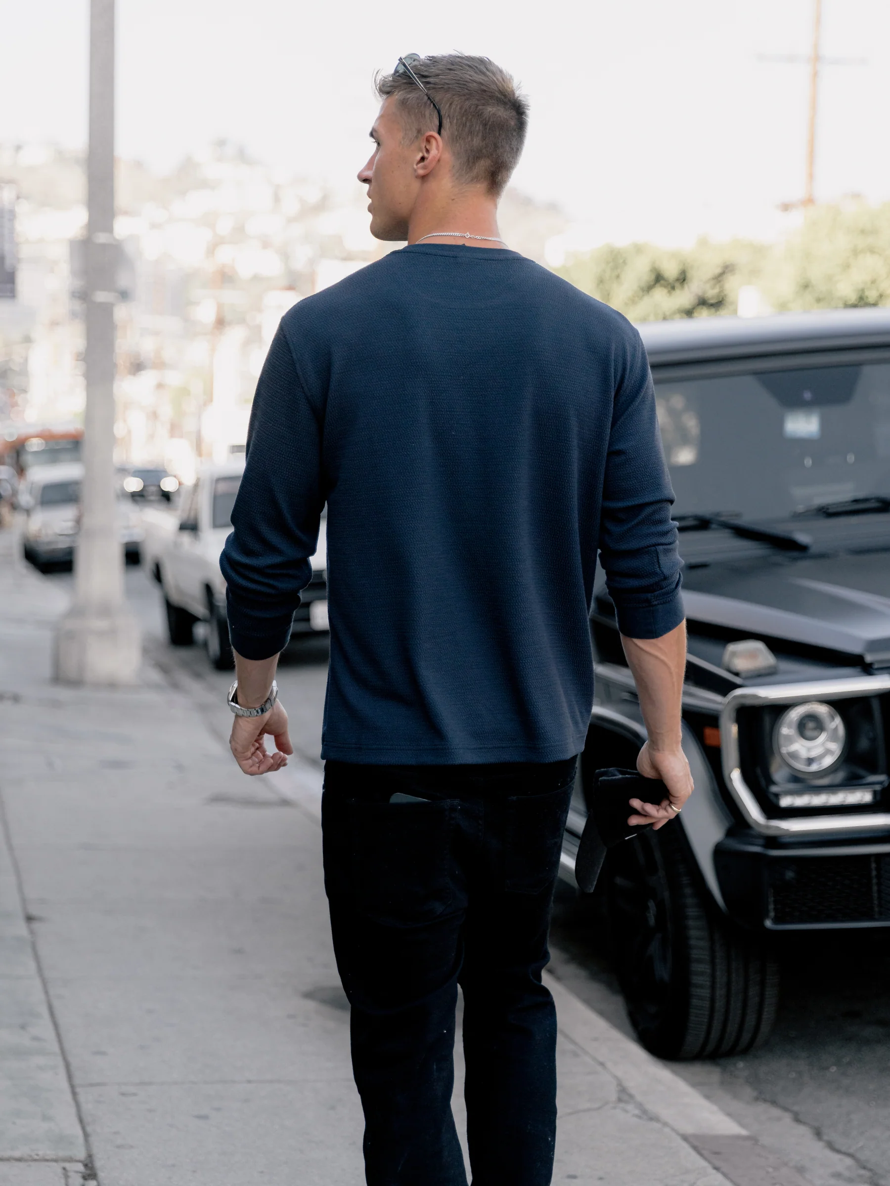 Keston Long Sleeve Top - True Navy - Image 4