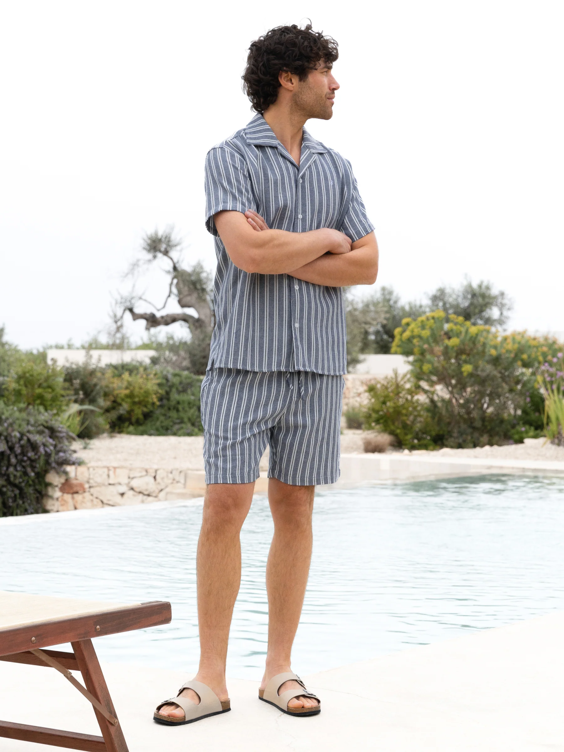 Leon Relaxed Stripe Shirt - Navy - Image 4