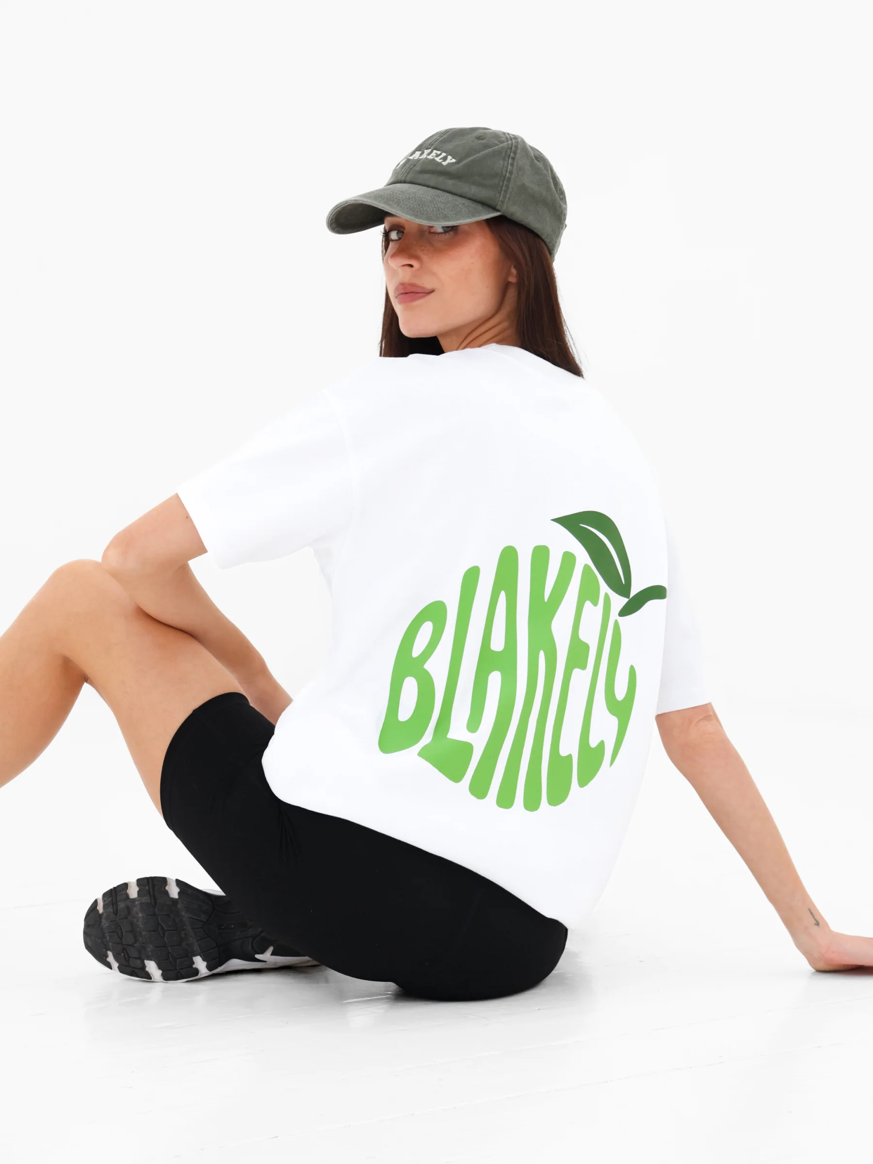 Lime Bubble Print Oversized T-Shirt - White - Image 6