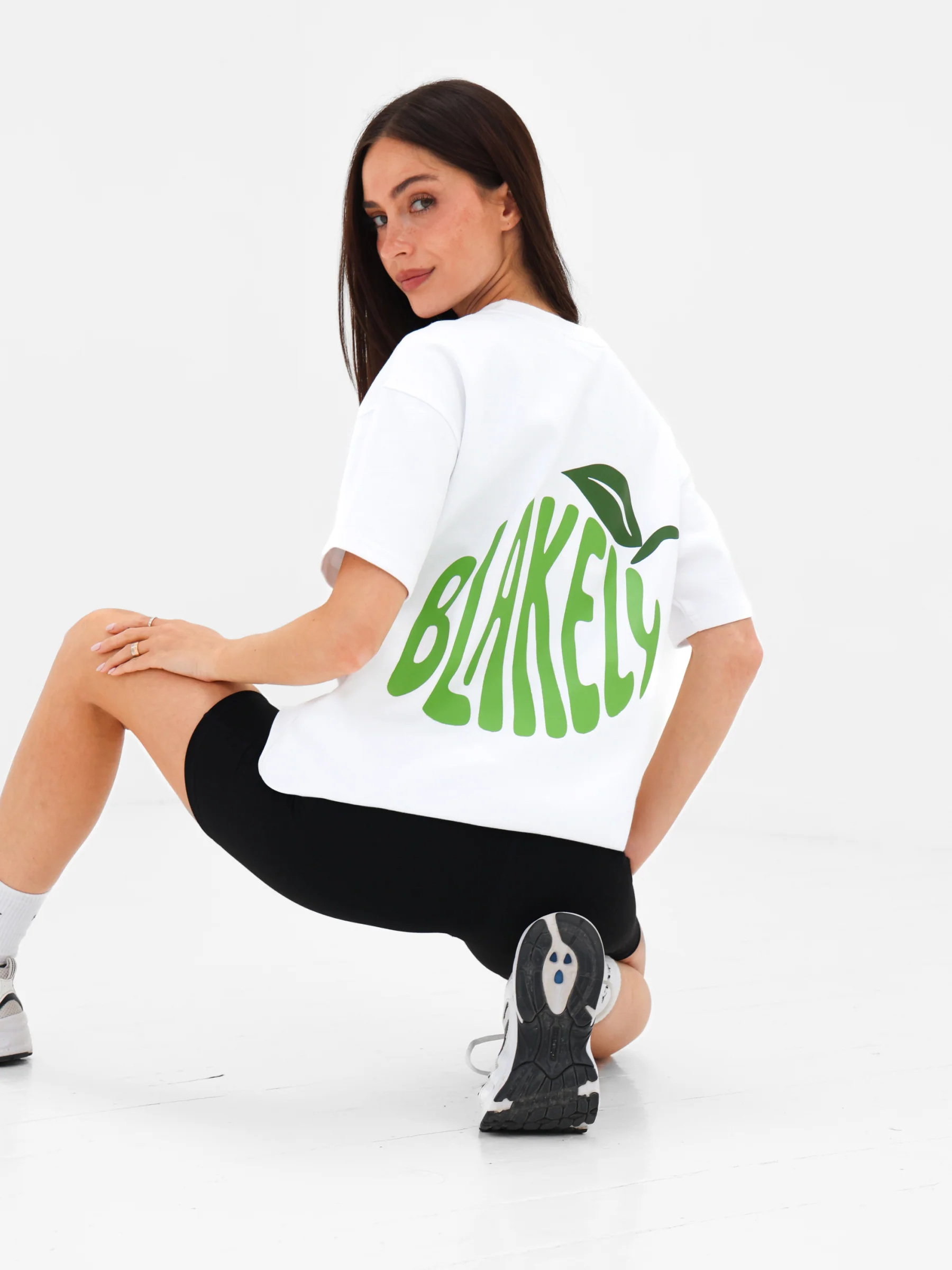 Lime Bubble Print Oversized T-Shirt - White - Image 8