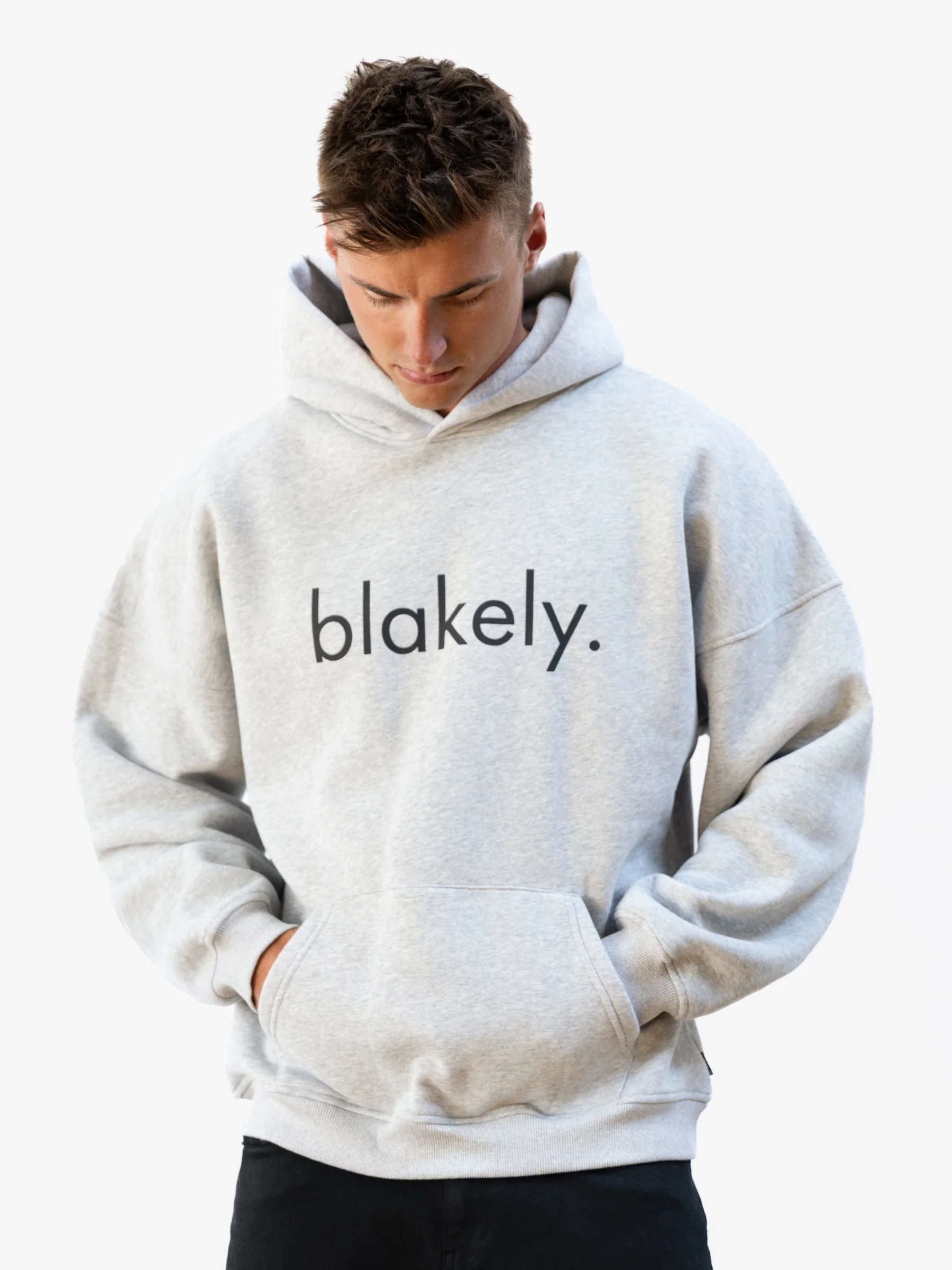 Logo Relaxed Hoodie - Marl Grey - Image 5