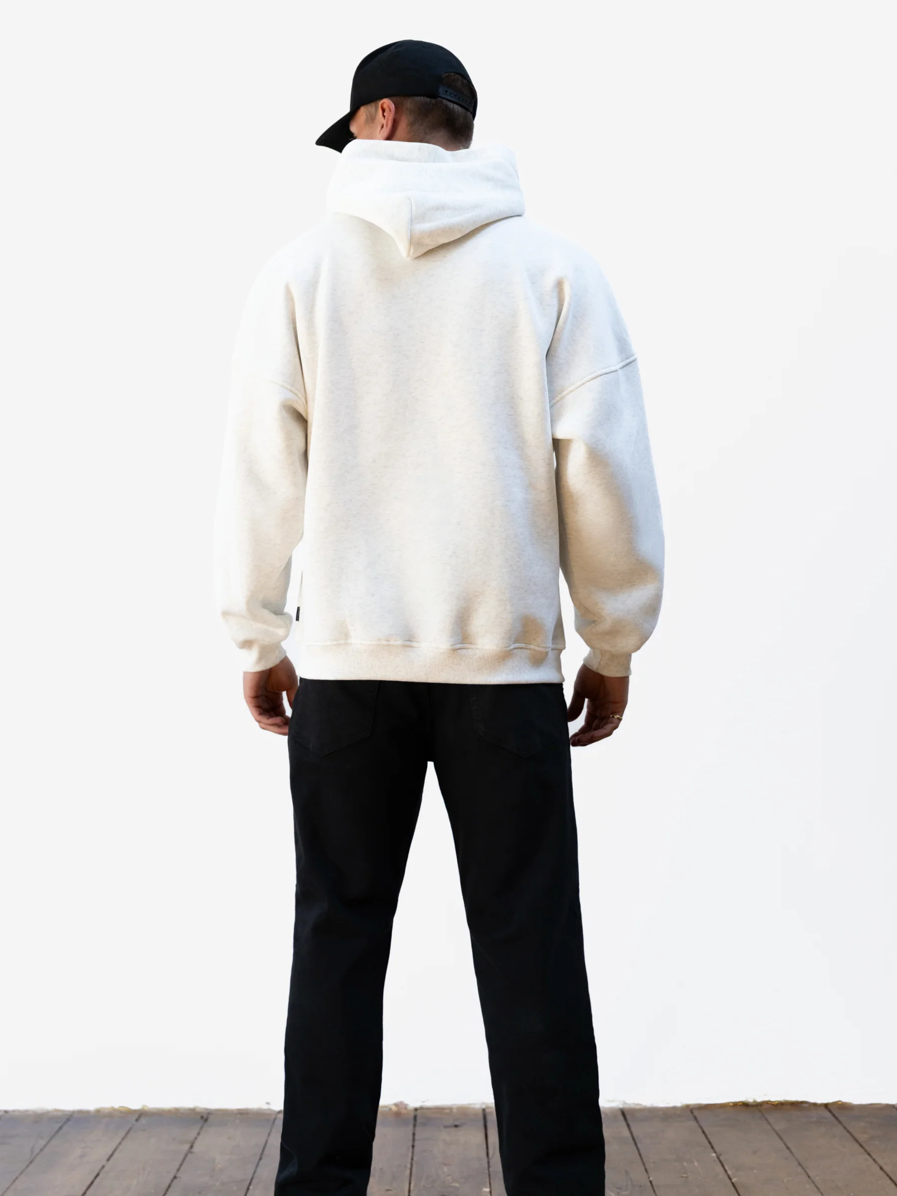 Logo Relaxed Hoodie - Marl White - Image 4