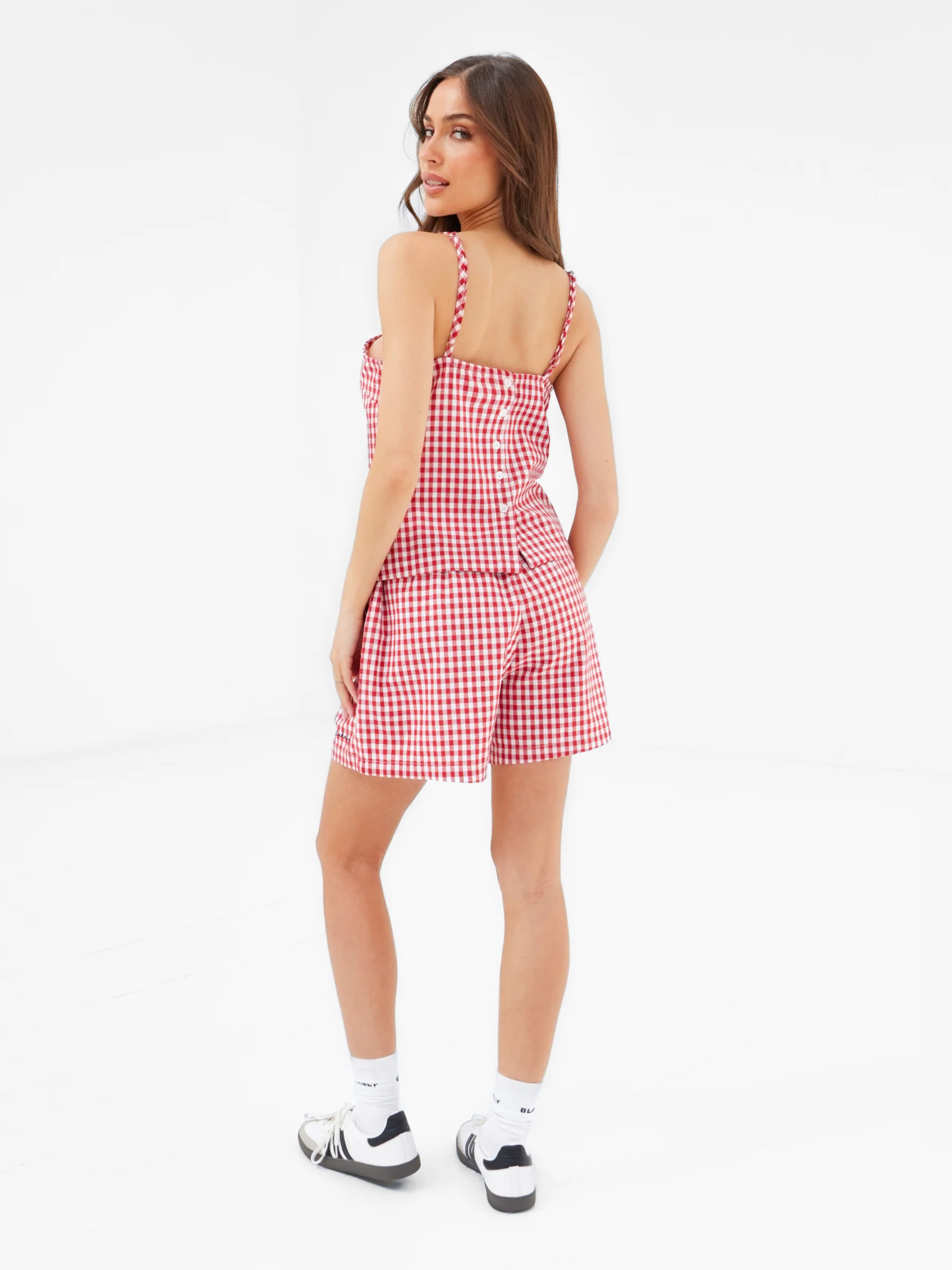 Lottie Gingham Cami Top - Red - Image 4