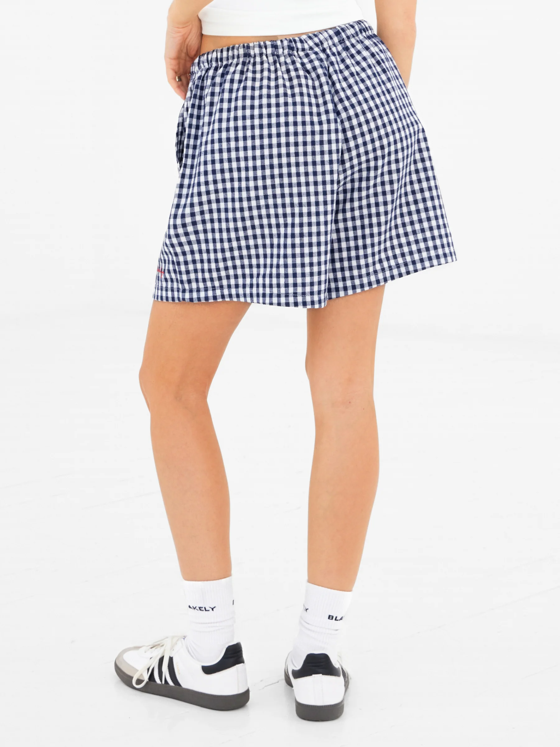 Lottie Gingham Shorts - Navy - Image 2