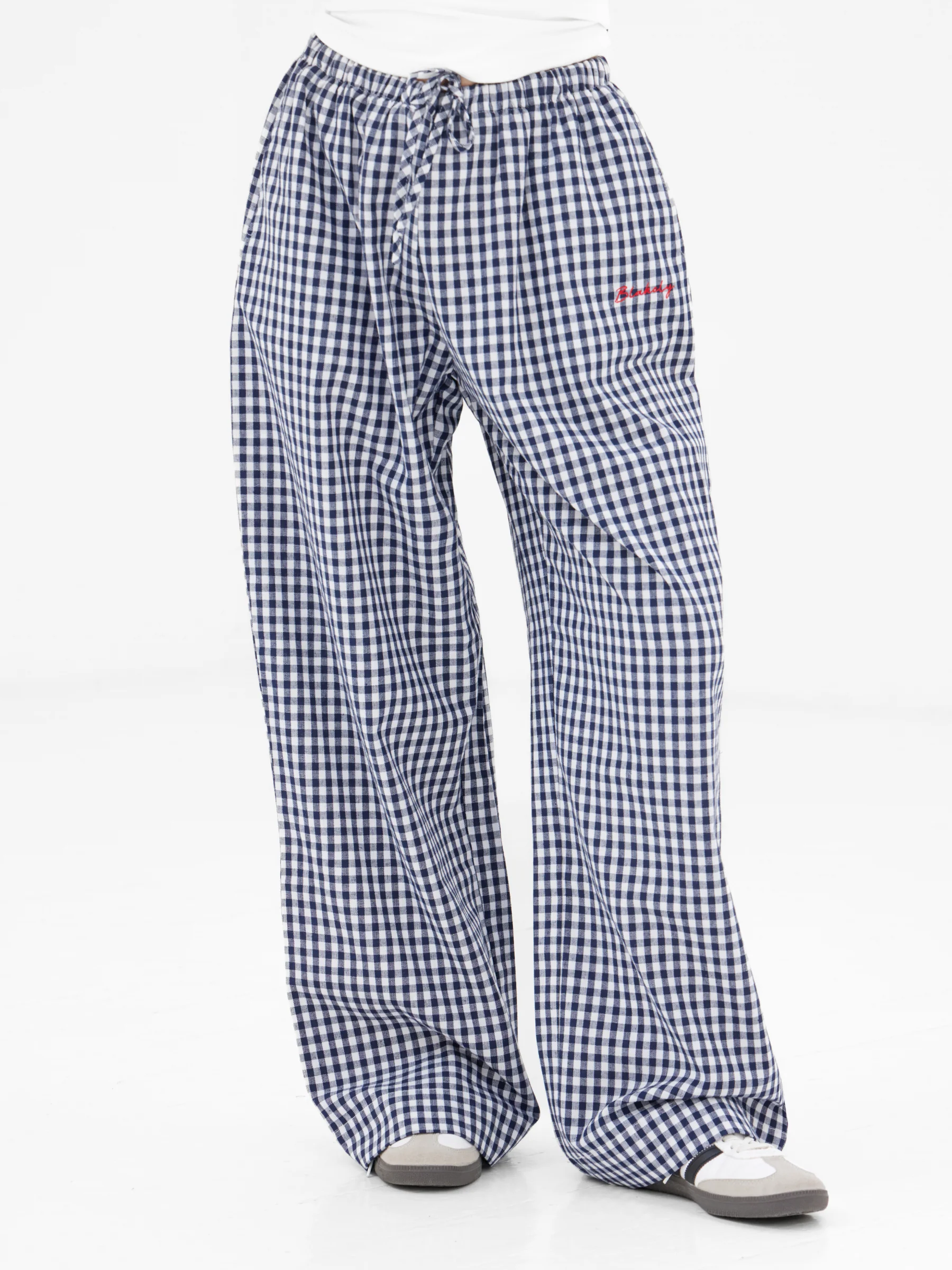 Lottie Gingham Trousers - Navy