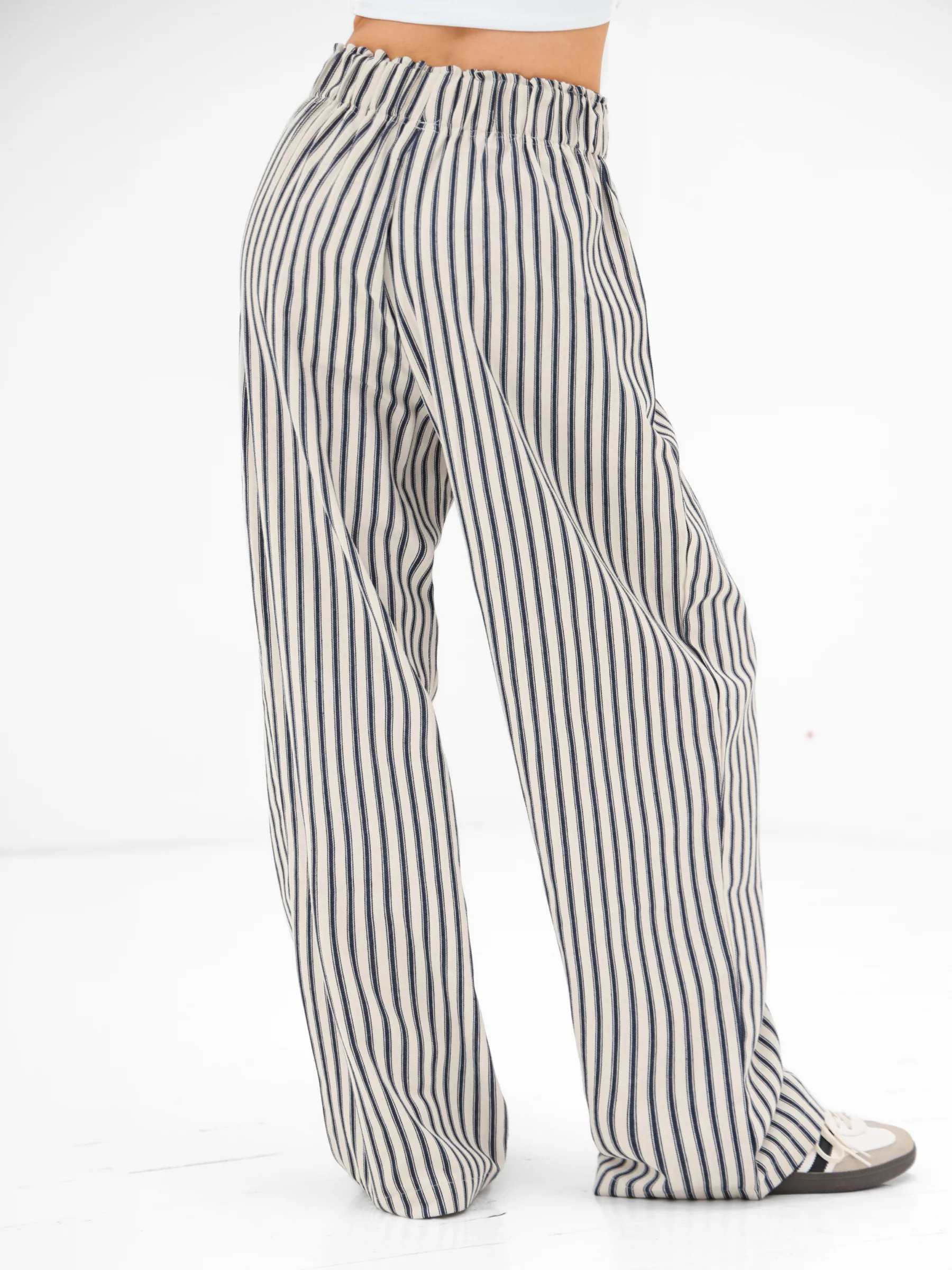 Lou Stripe Trousers - Dark Navy - Image 2