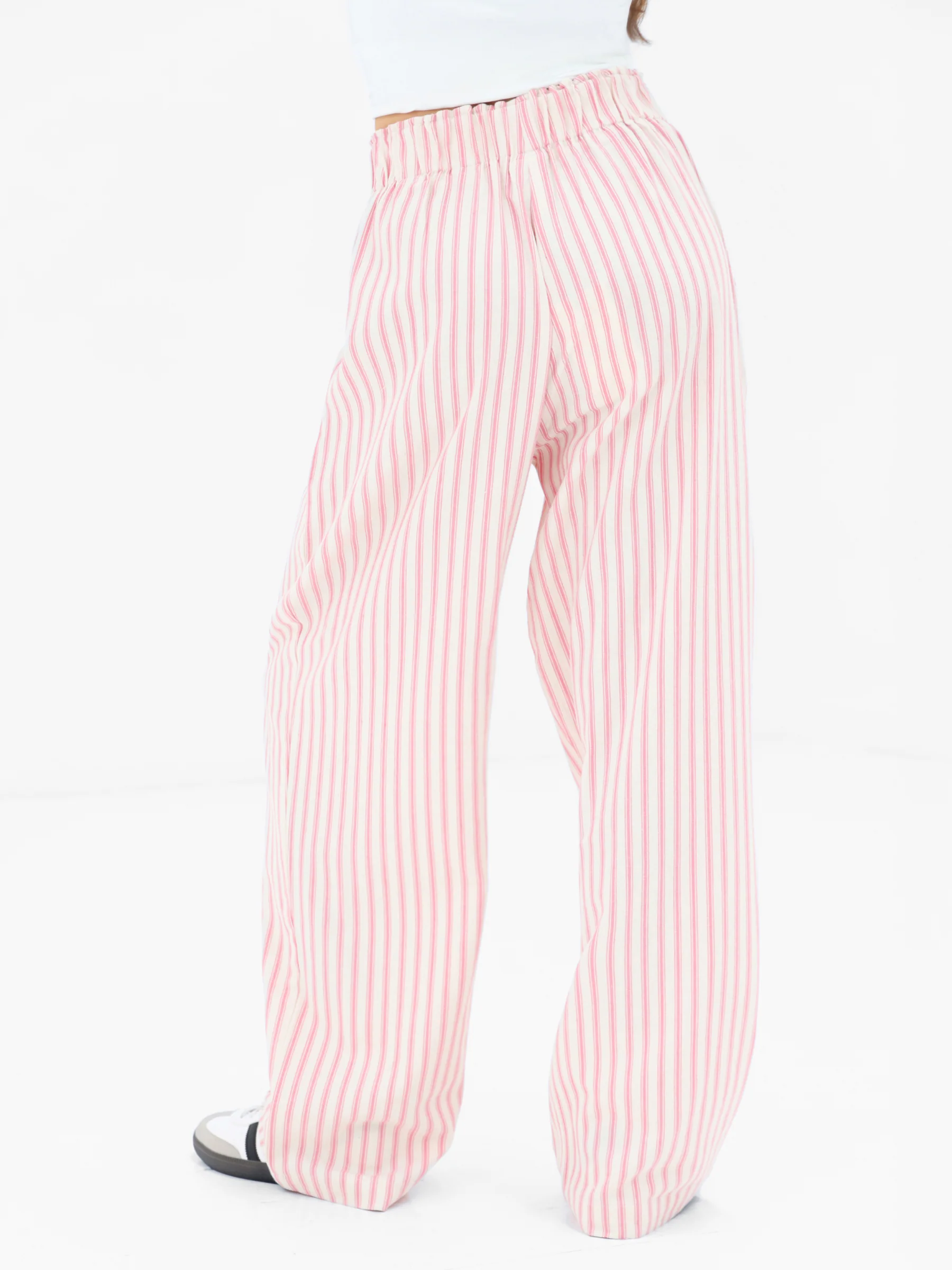 Lou Stripe Trousers - Warm Pink - Image 2