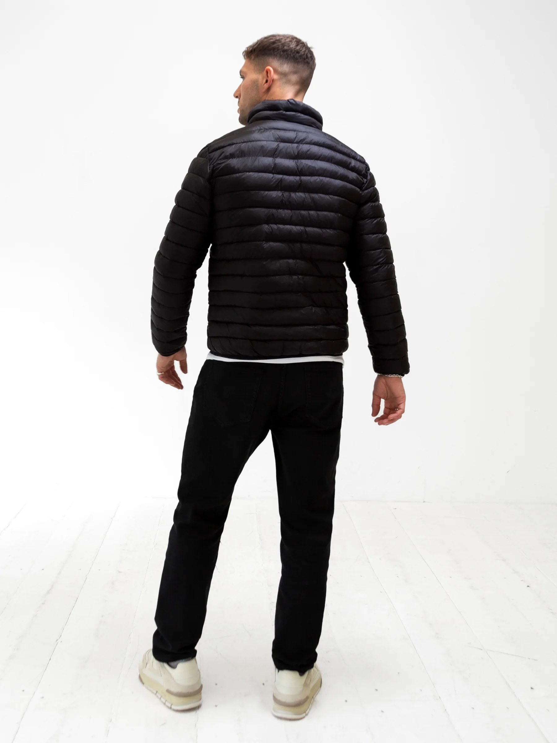 Lucas Lightweight Puffer Jacket - Black - Image 4