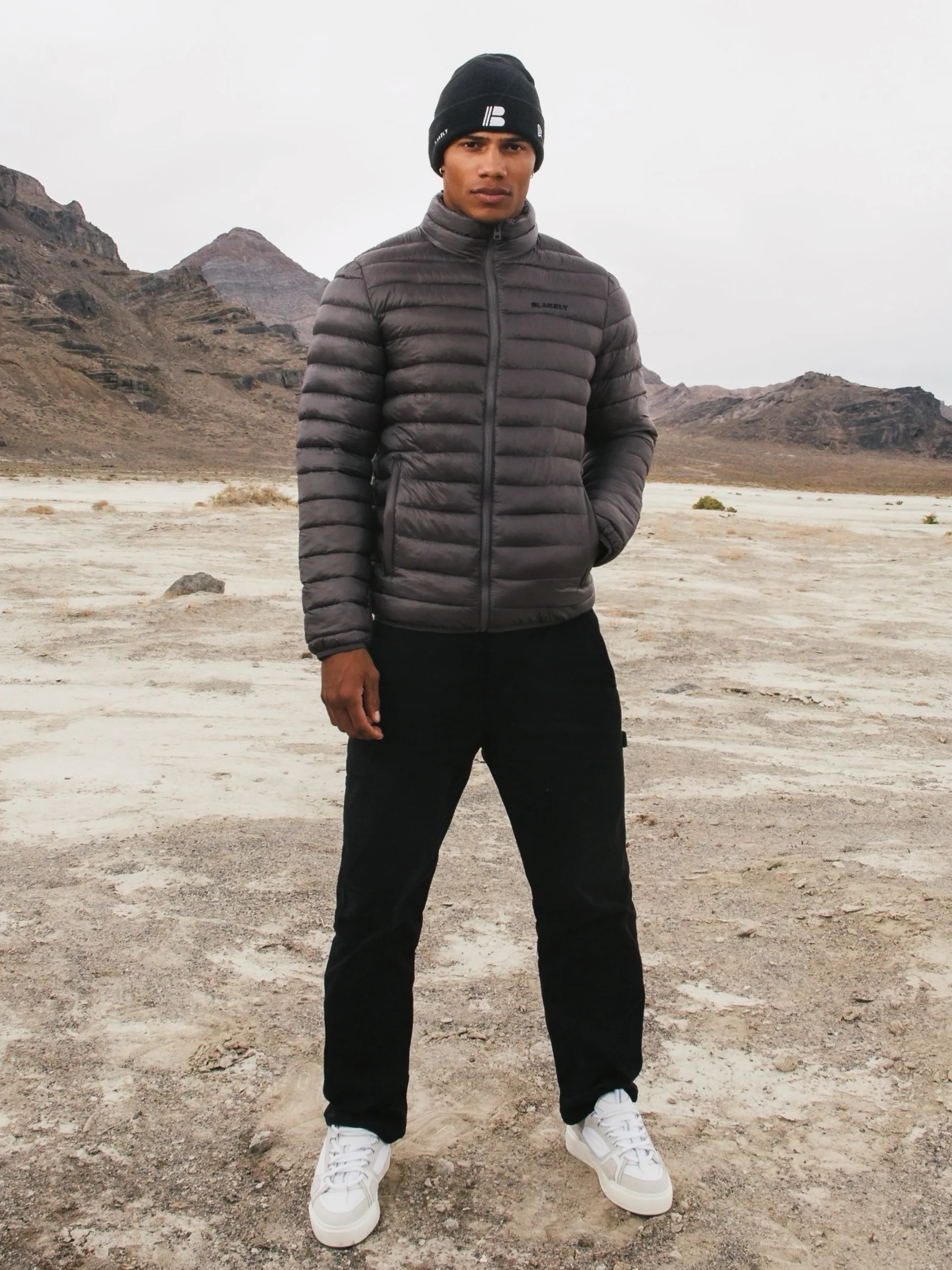 Lucas Lightweight Puffer Jacket - Charcoal - Image 2