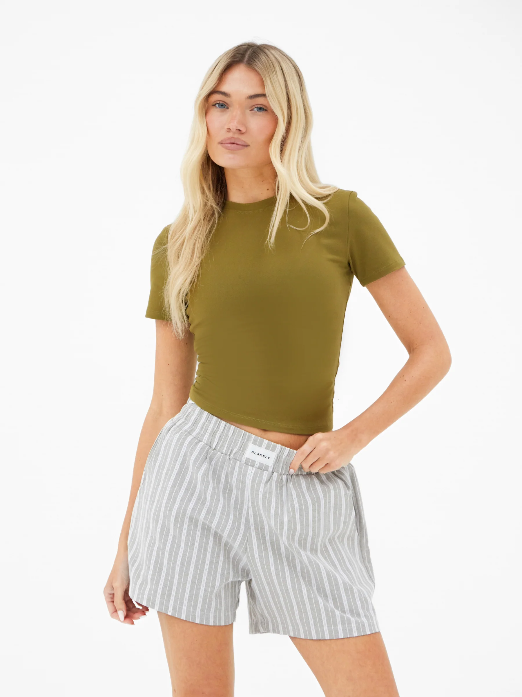 Lucia Baby Tee - Deep Olive - Image 4