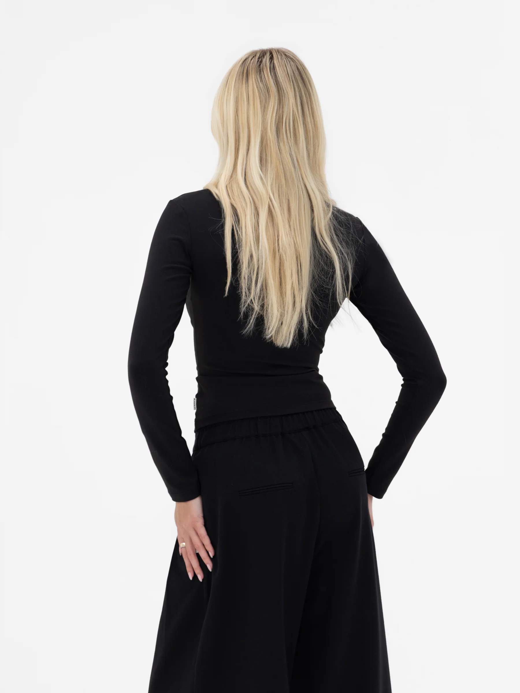 Lucia Long Sleeve Top - Black - Image 2