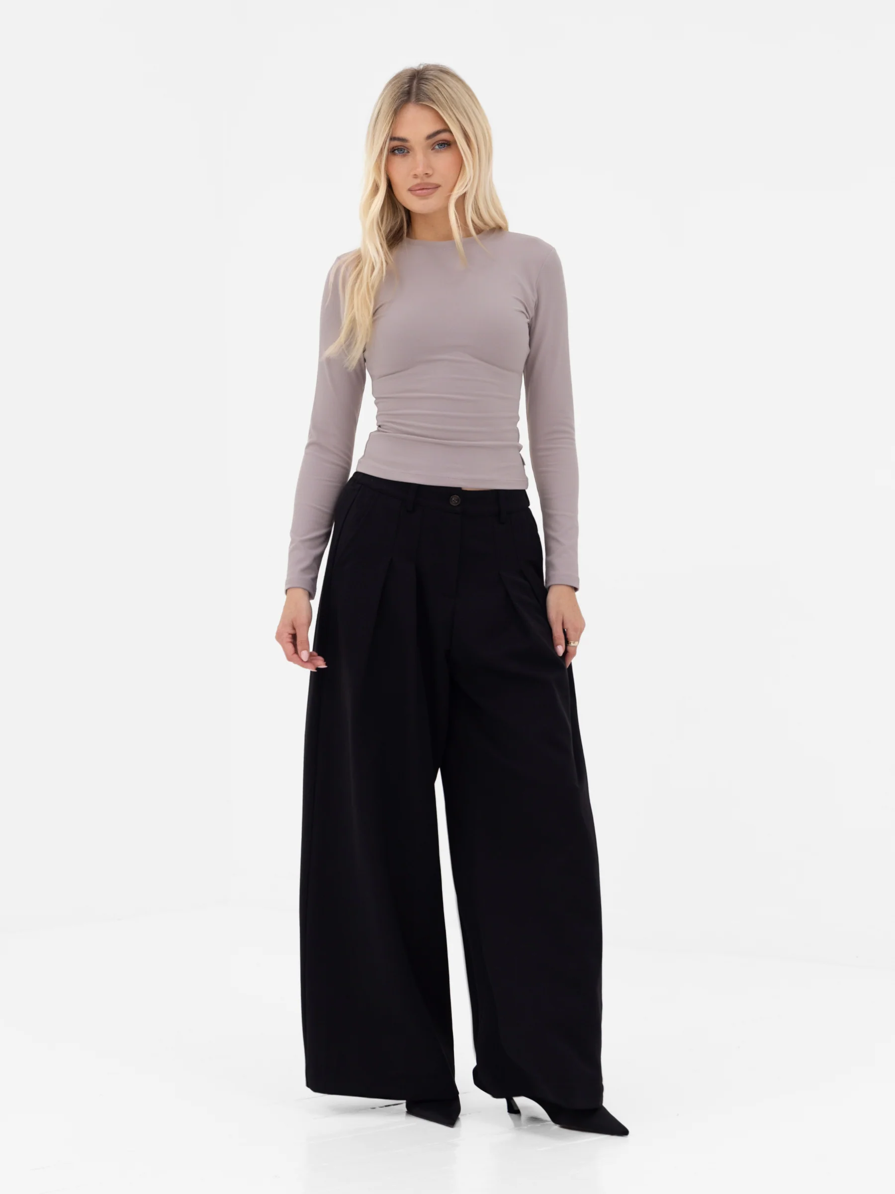 Lucia Long Sleeve Top - Pebble - Image 6