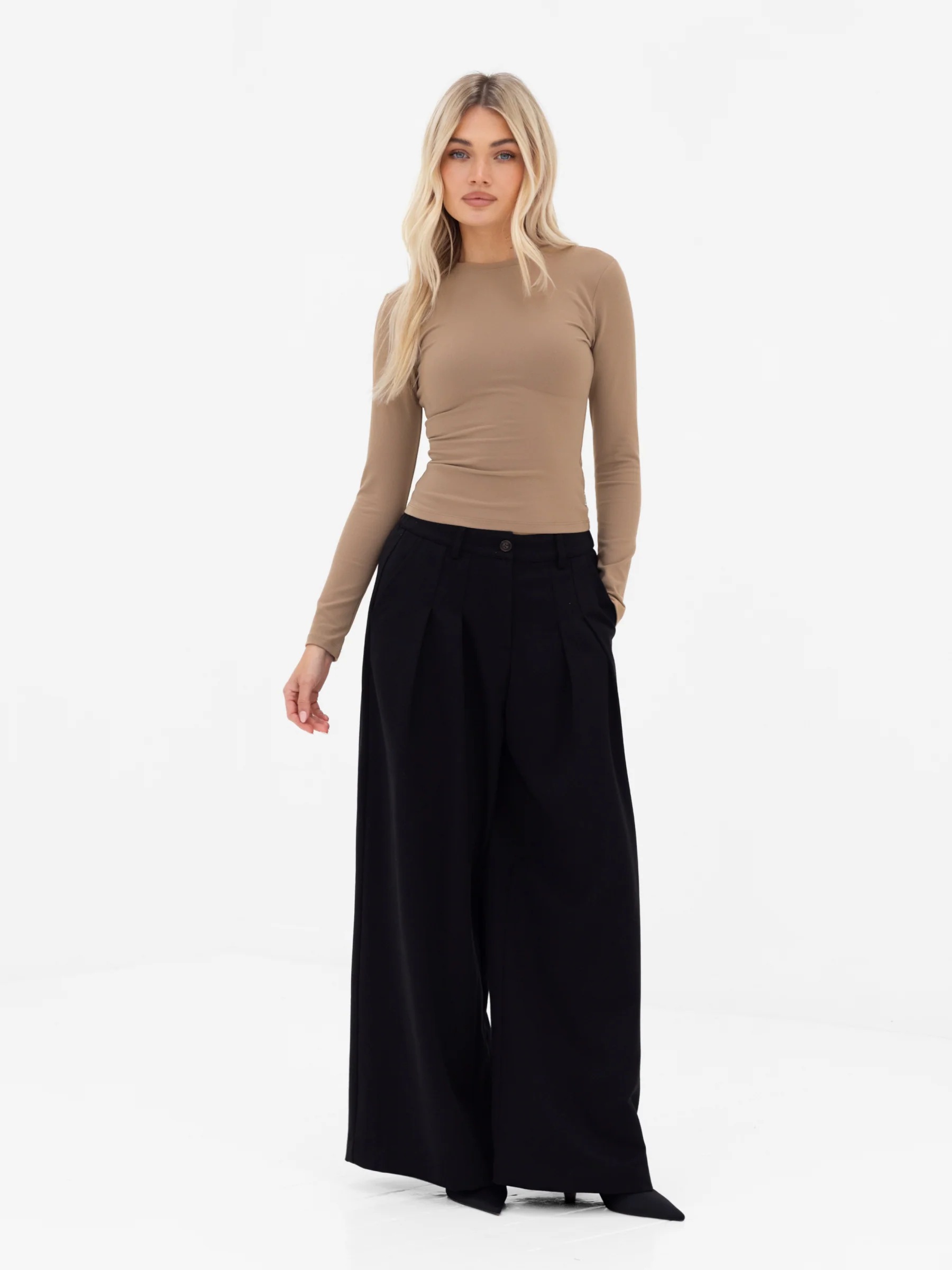 Lucia Long Sleeve Top - Tan - Image 6