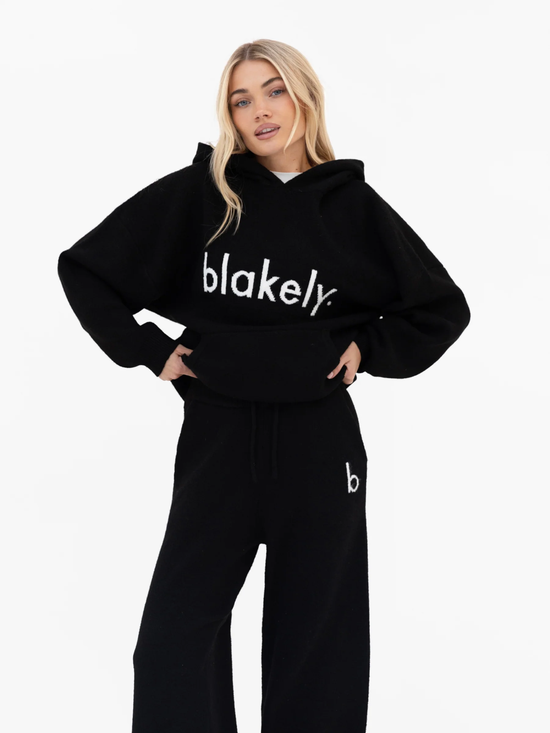 Mabel Oversized Knitted Hoodie - Black - Image 5