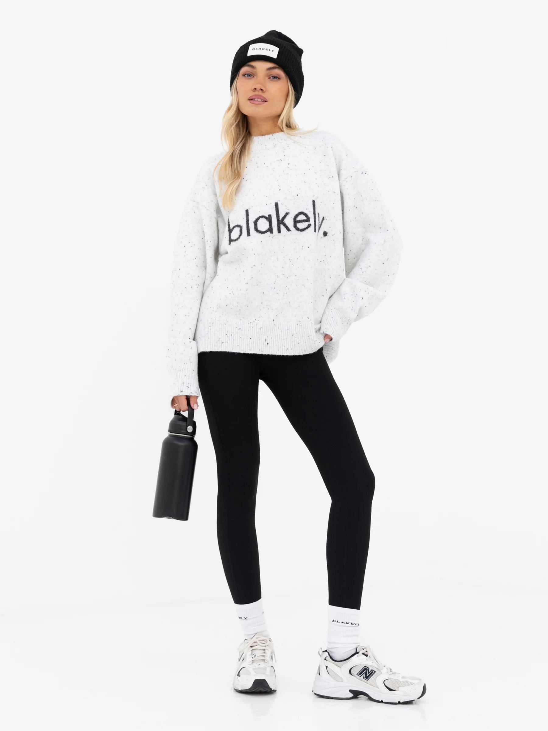 Mabel Oversized Knitted Jumper - Light Grey - Image 3