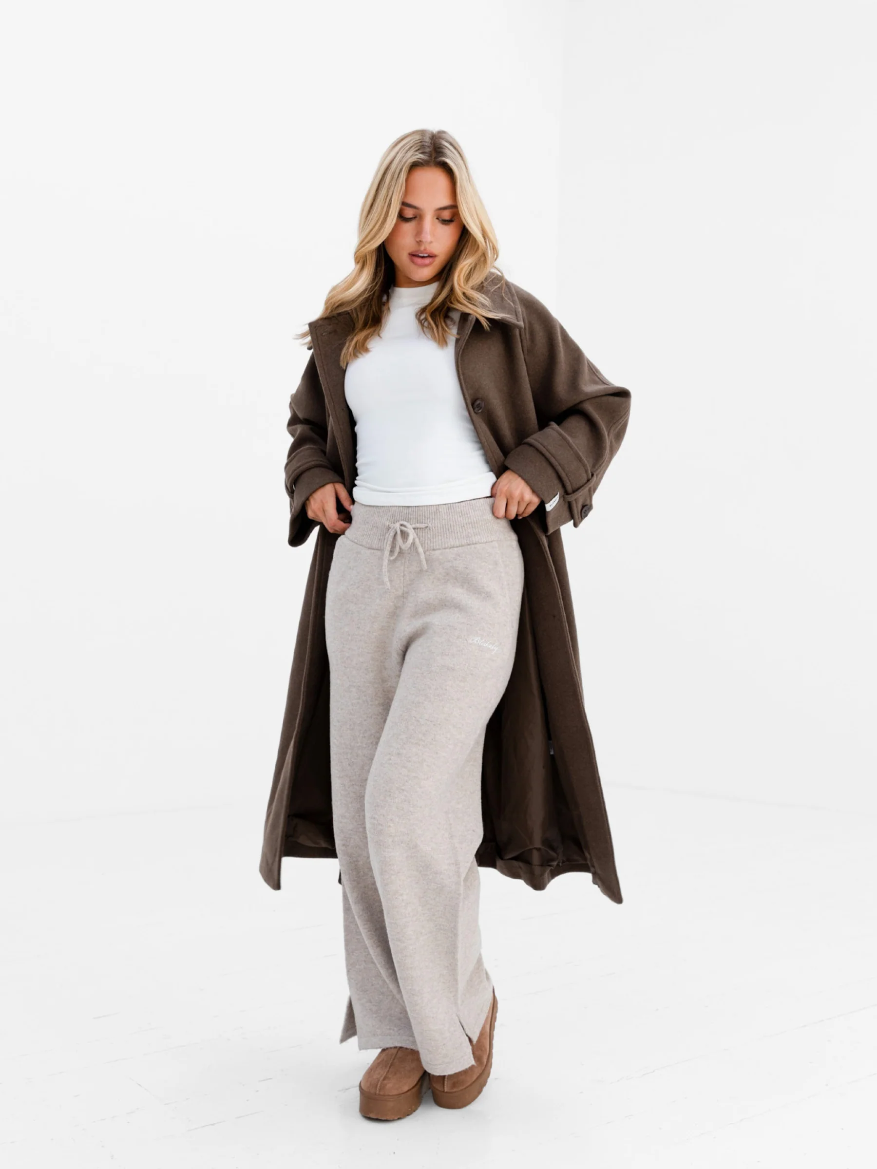 Madalyn Longline Coat - Brown - Image 6
