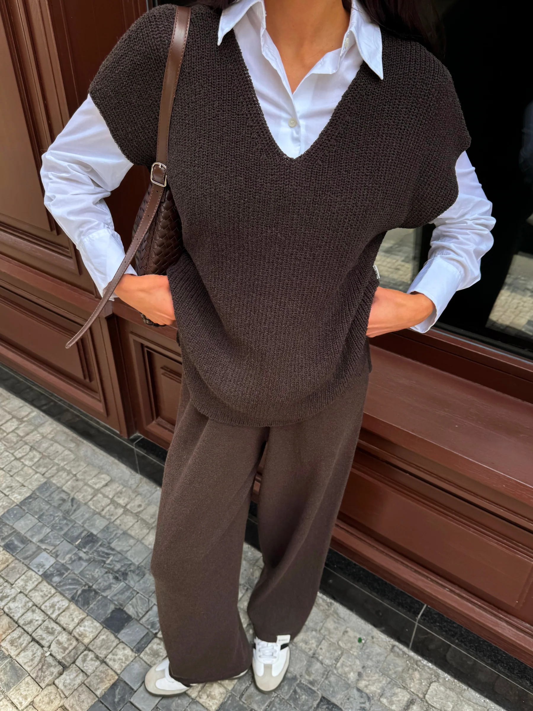 Mae Crochet Trousers - Brown - Image 2